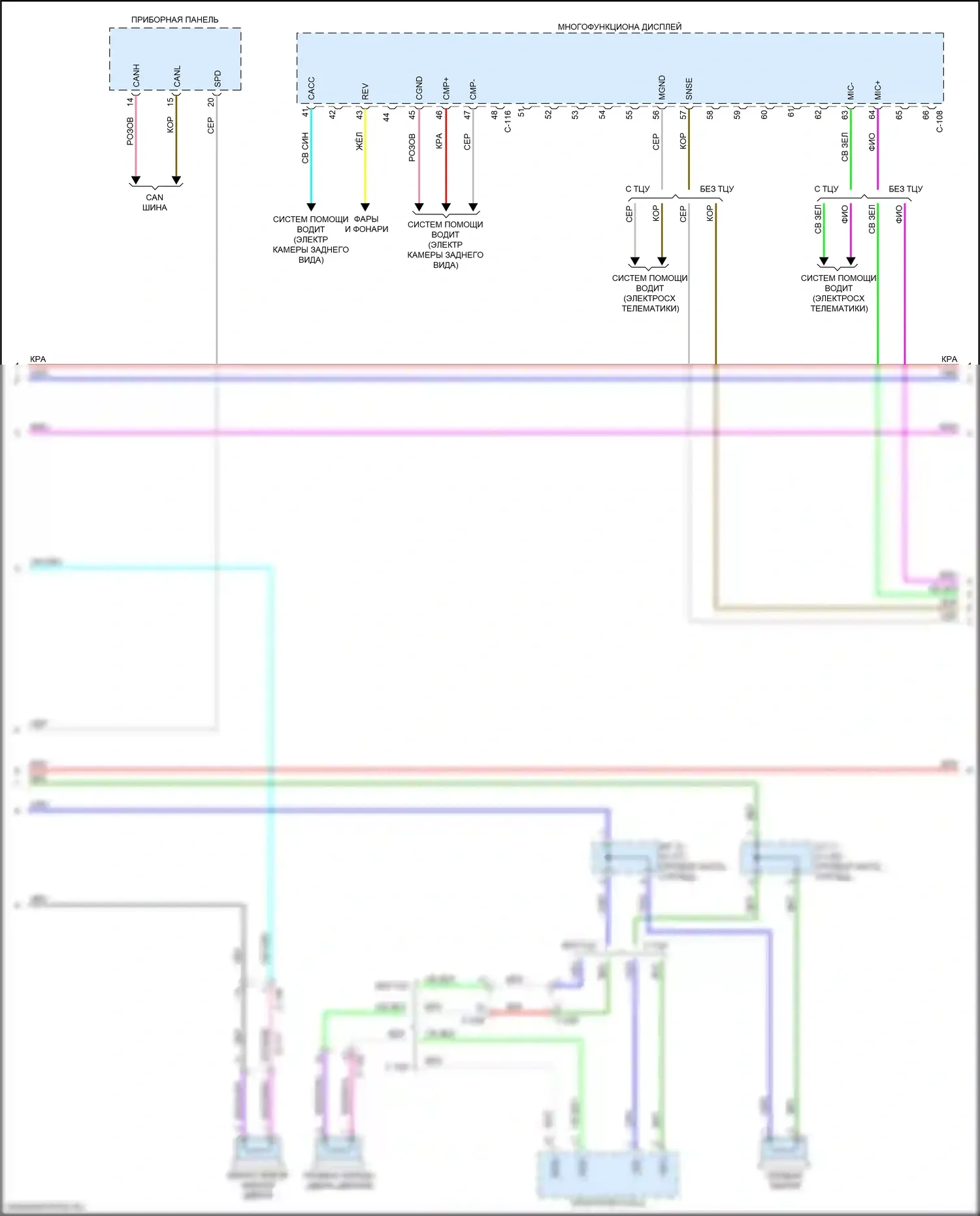 Eclipse Cross Mitsubishi I (2017-2022): Электросхема навигации, без усилителя (2 из 3) 