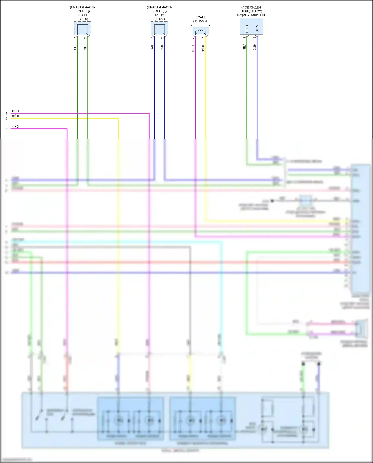 Eclipse Cross Mitsubishi I (2017-2022): Электросхема телематики (2 из 2) 