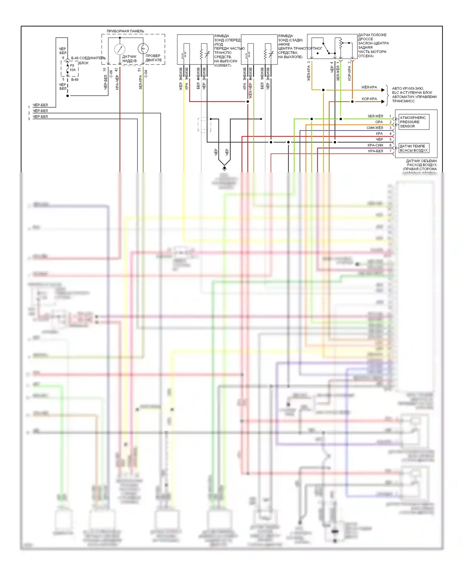Eclipse Mitsubishi II (1994-1999): Электросхема двигателя 2.0л турбины (2 из 2) 