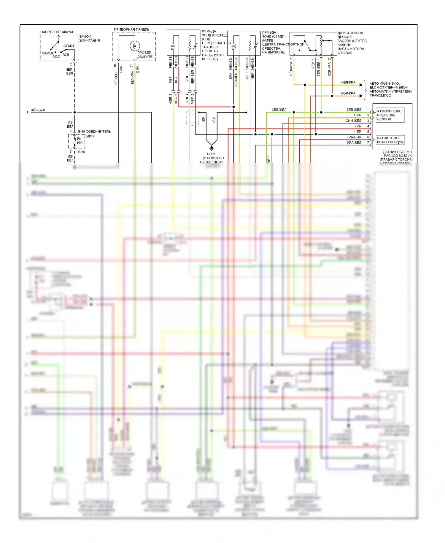 Eclipse Mitsubishi II (1994-1999): Электросхема двигателя 2.4ls (2 из 2) 