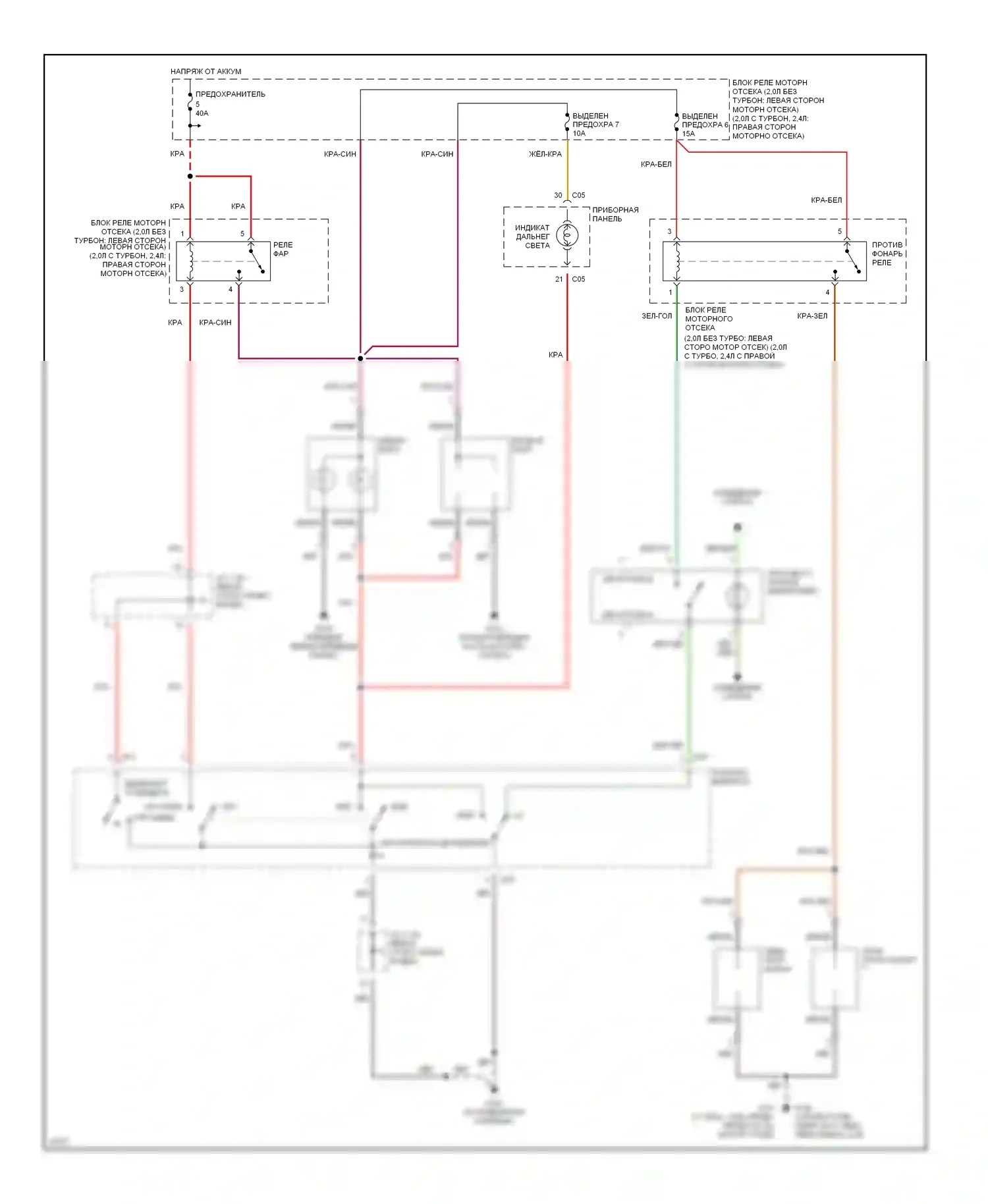 Eclipse Mitsubishi II (1994-1999): Электросхема фар 