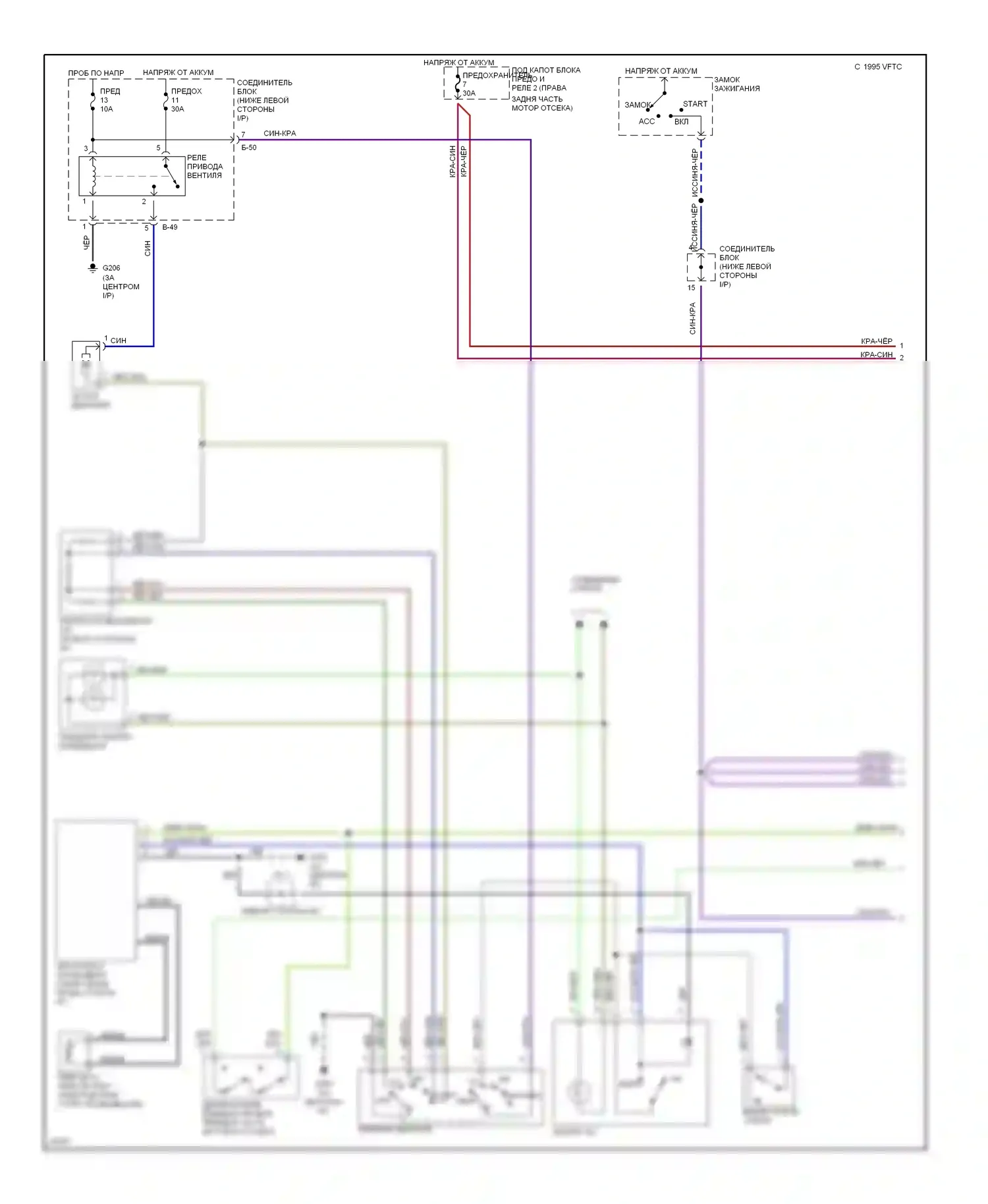 Eclipse Mitsubishi II (1994-1999): 2.4л, электросхема кондиционера (1 из 2) 
