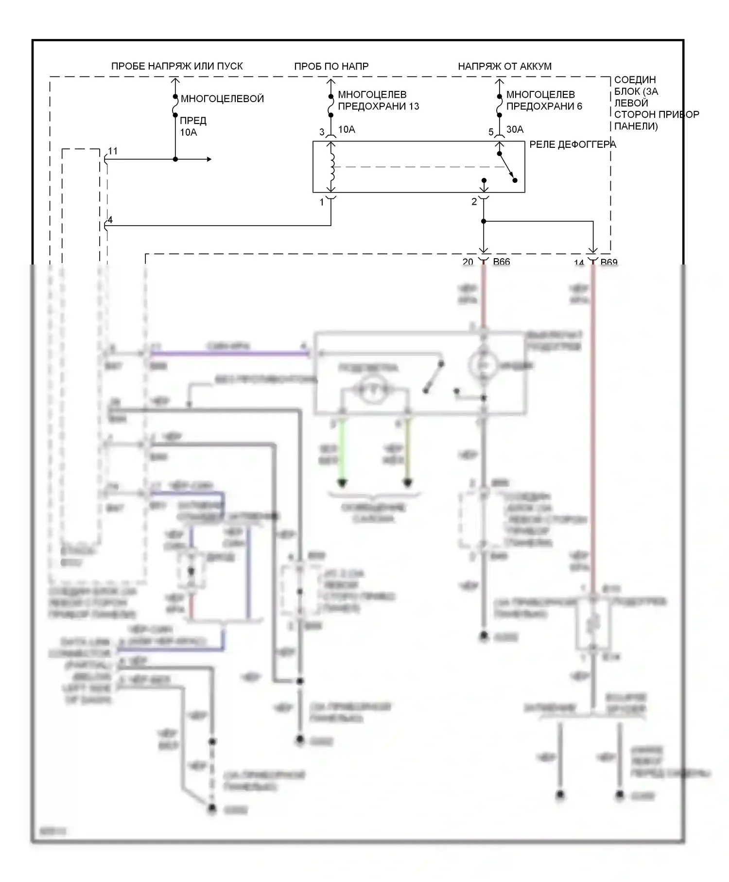 Eclipse Mitsubishi II (1994-1999): Электросхема подогрева 