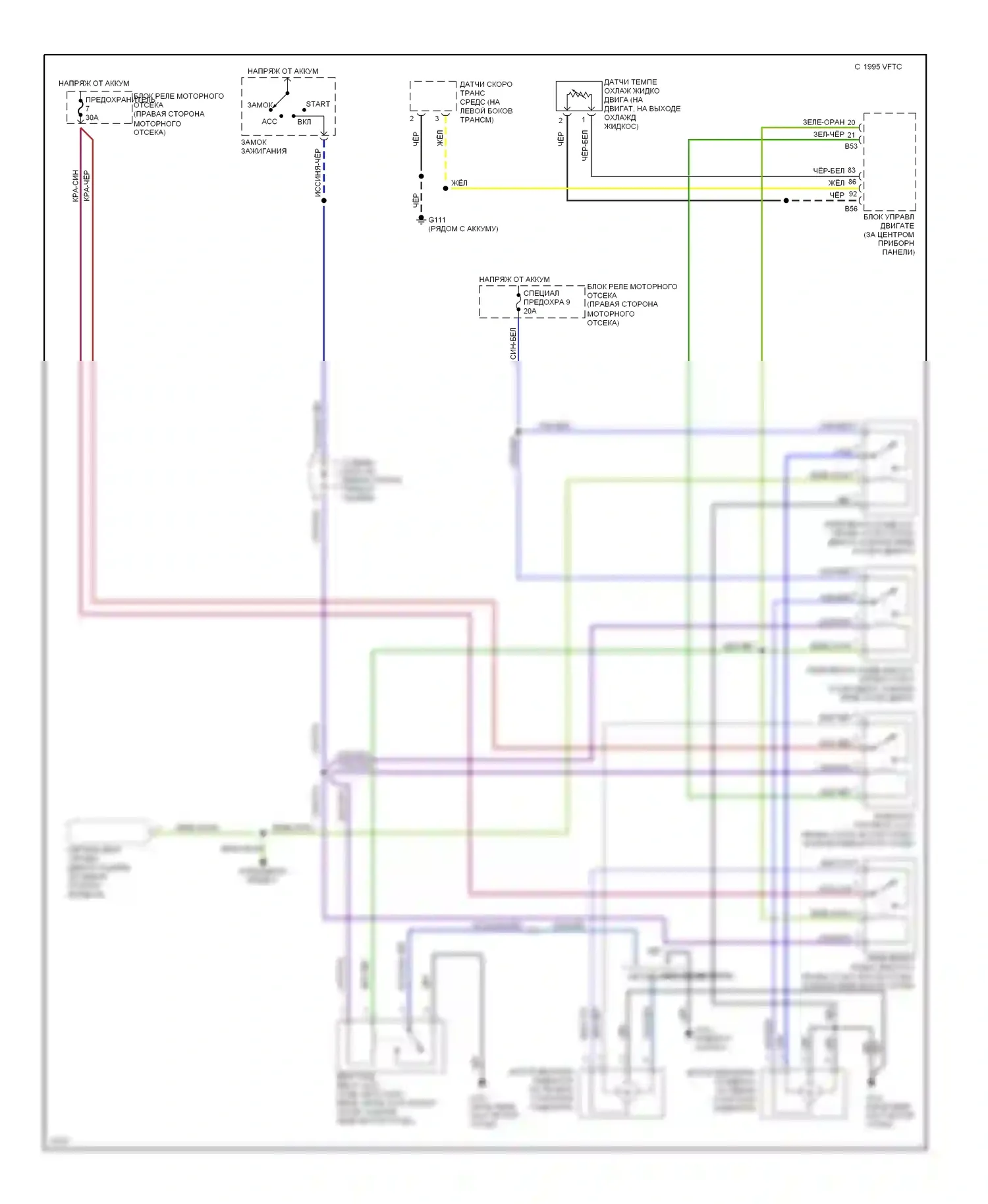 Eclipse Mitsubishi II (1994-1999): 2.4l, электросхема вентилятора охлаждения 