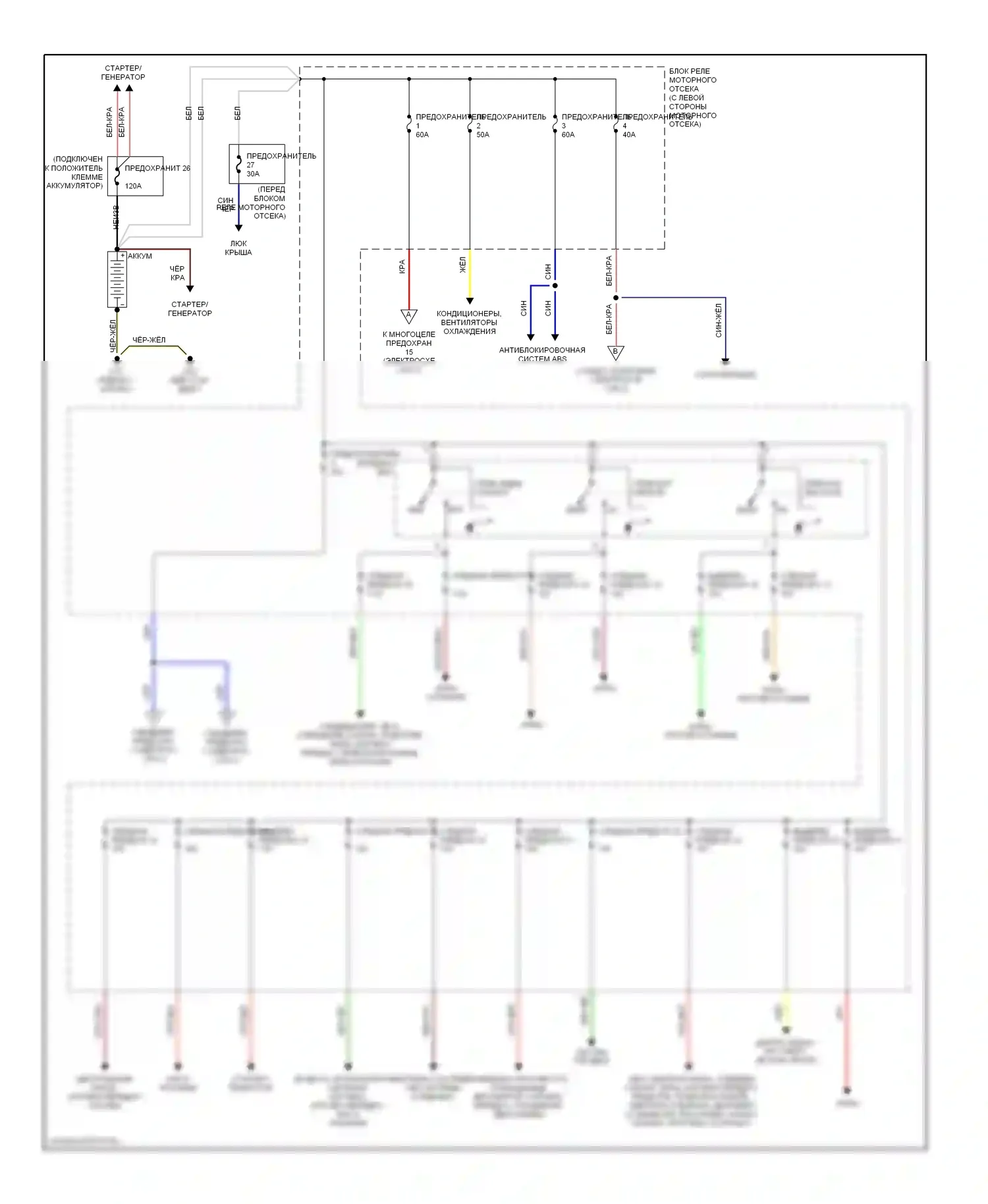 Eclipse Mitsubishi III (1999-2005): Электросхема блока предохранителей реле (1 из 2) 