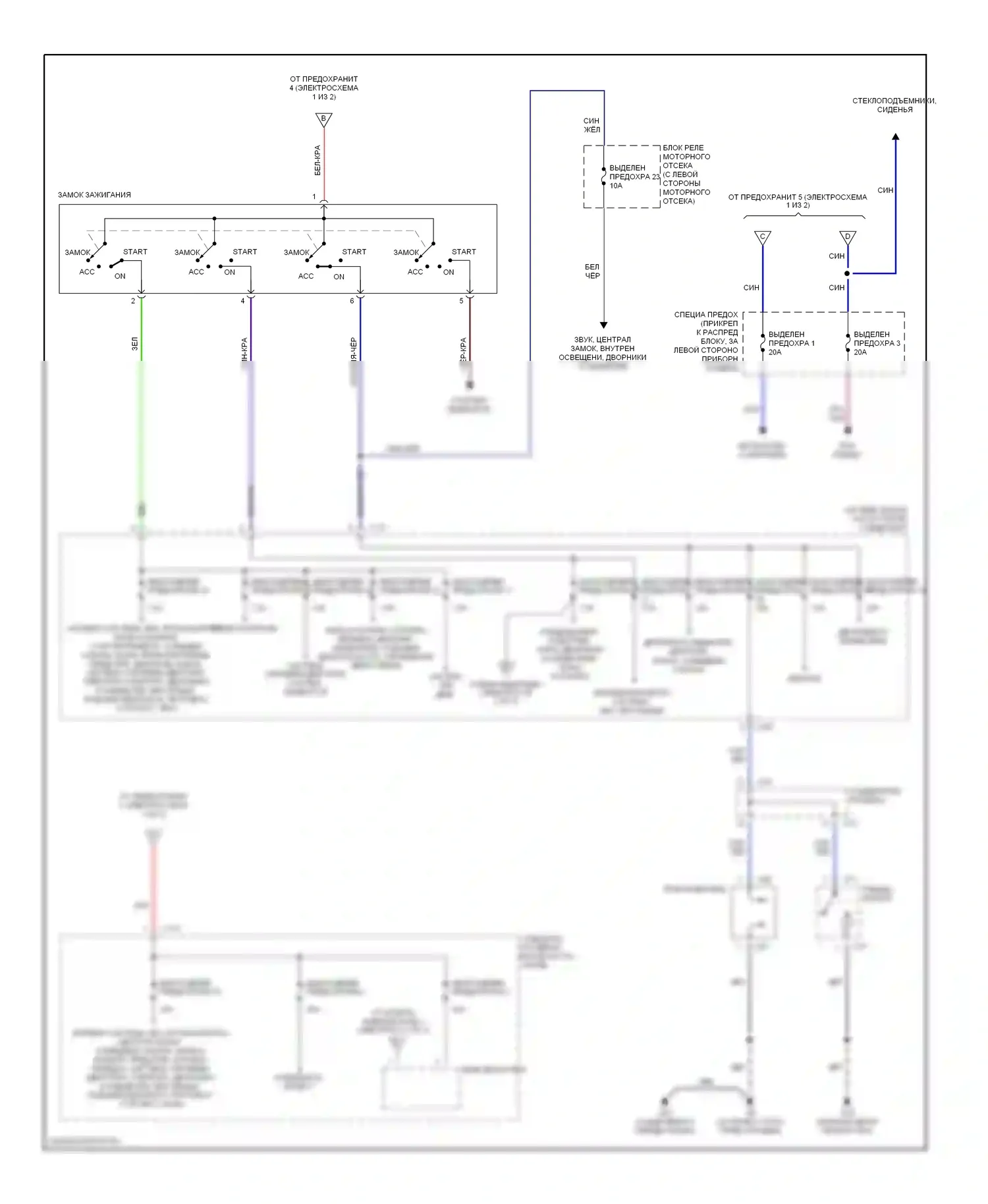 Eclipse Mitsubishi III (1999-2005): Электросхема блока предохранителей реле (2 из 2) 