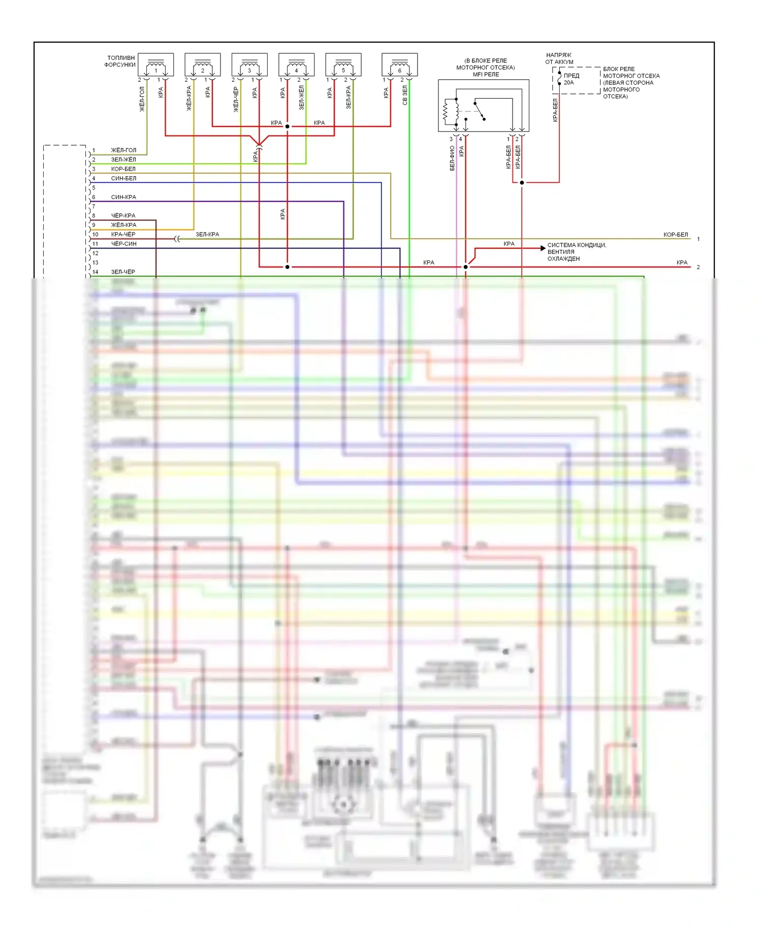 Eclipse Mitsubishi III (1999-2005): Электросхема двигателя 3.0л, с механической коробкой передач (1 из 3) 