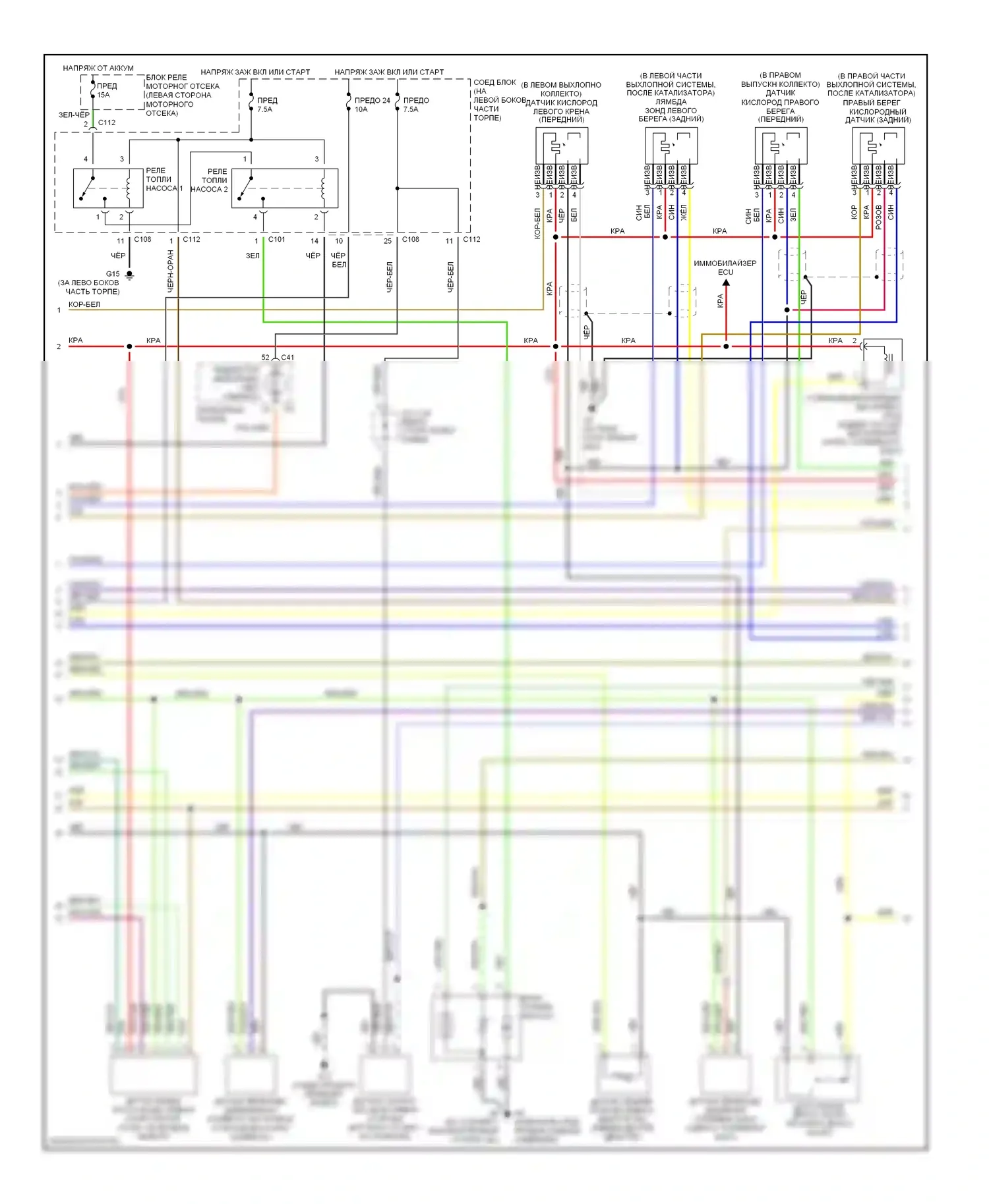Eclipse Mitsubishi III (1999-2005): Электросхема двигателя 3.0л, с механической коробкой передач (2 из 3) 