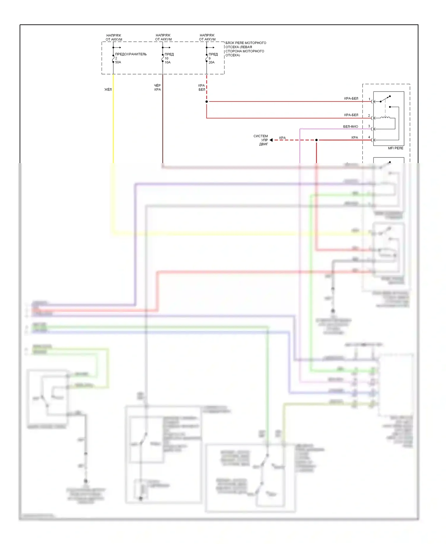Eclipse Mitsubishi III (1999-2005): 2.4л, электросхема ручного кондиционера (2 из 2) 