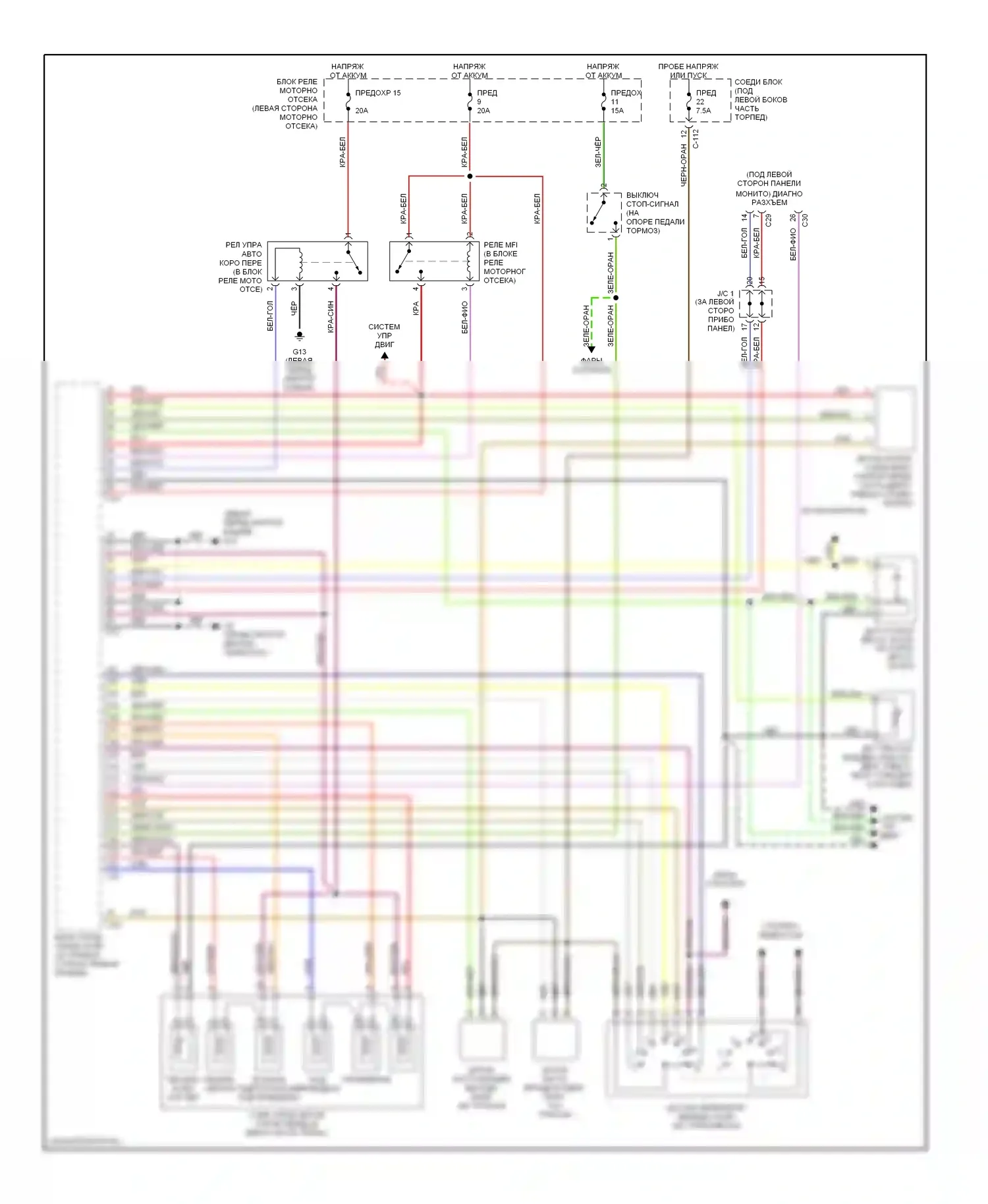 Eclipse Mitsubishi III (1999-2005): Электросхема автоматической коробки передач, без спортроника 