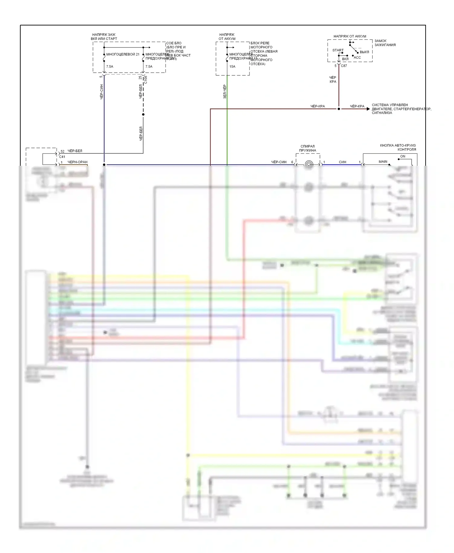 Eclipse Mitsubishi III (1999-2005): Электросхема круиз-контроля, автоматическая коробка передач 