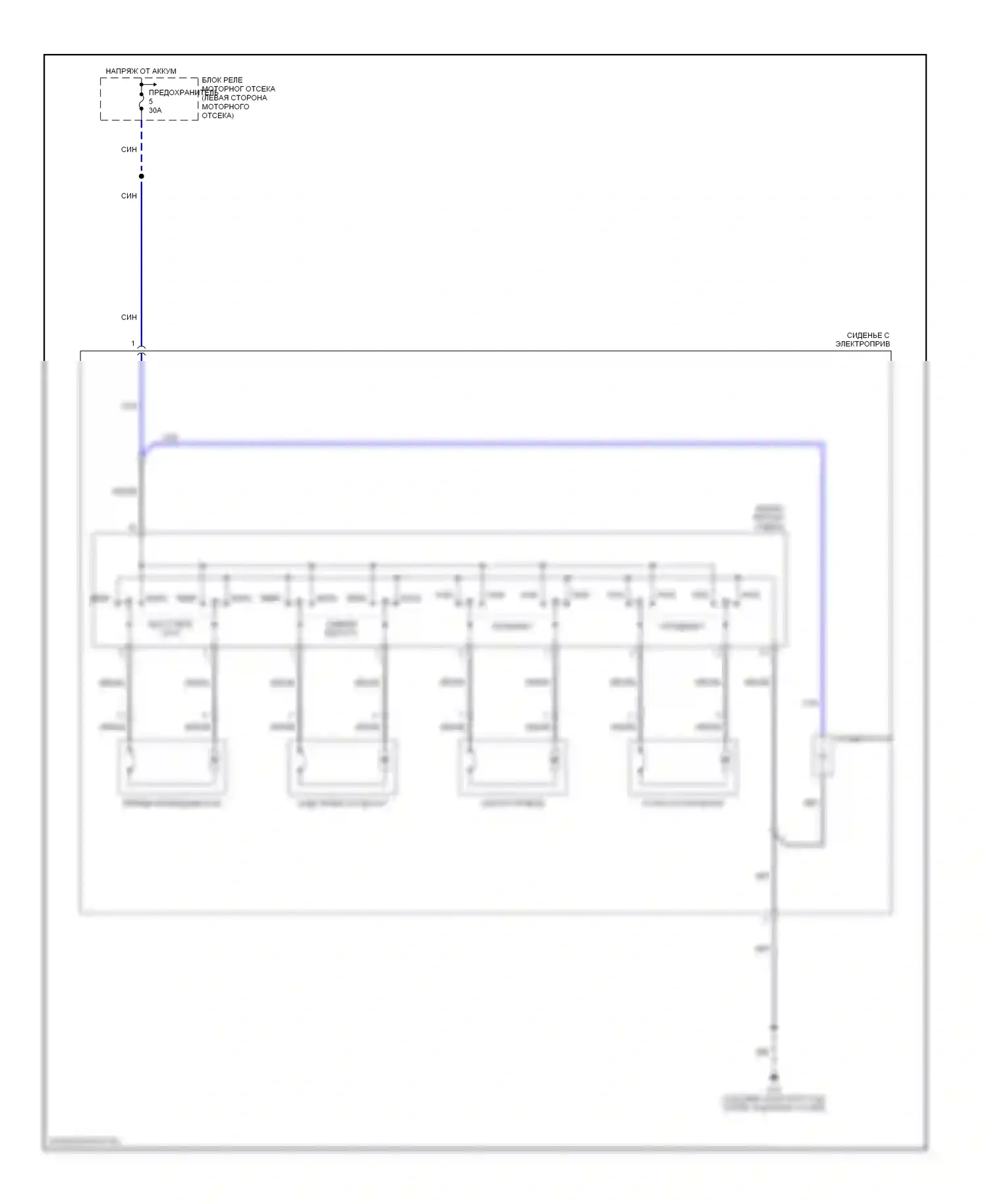 Eclipse Mitsubishi III (1999-2005): Электросхема сидений 