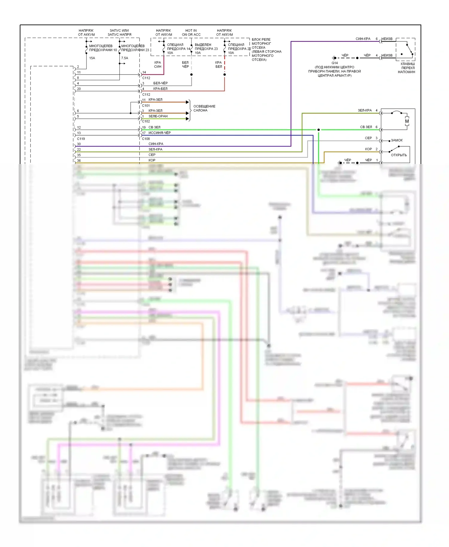 Eclipse Mitsubishi III (1999-2005): Электросхема центрального замка, с бесключевым доступом 