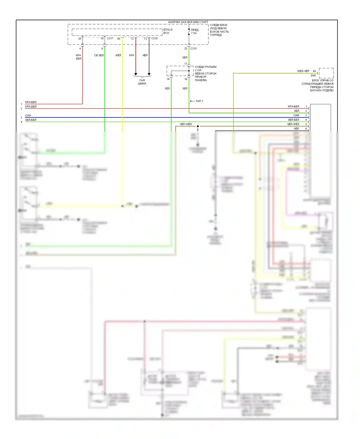 Eclipse Mitsubishi IV рестайлинг (2008-2011): Электросхема приборной панели (2 из 2) 