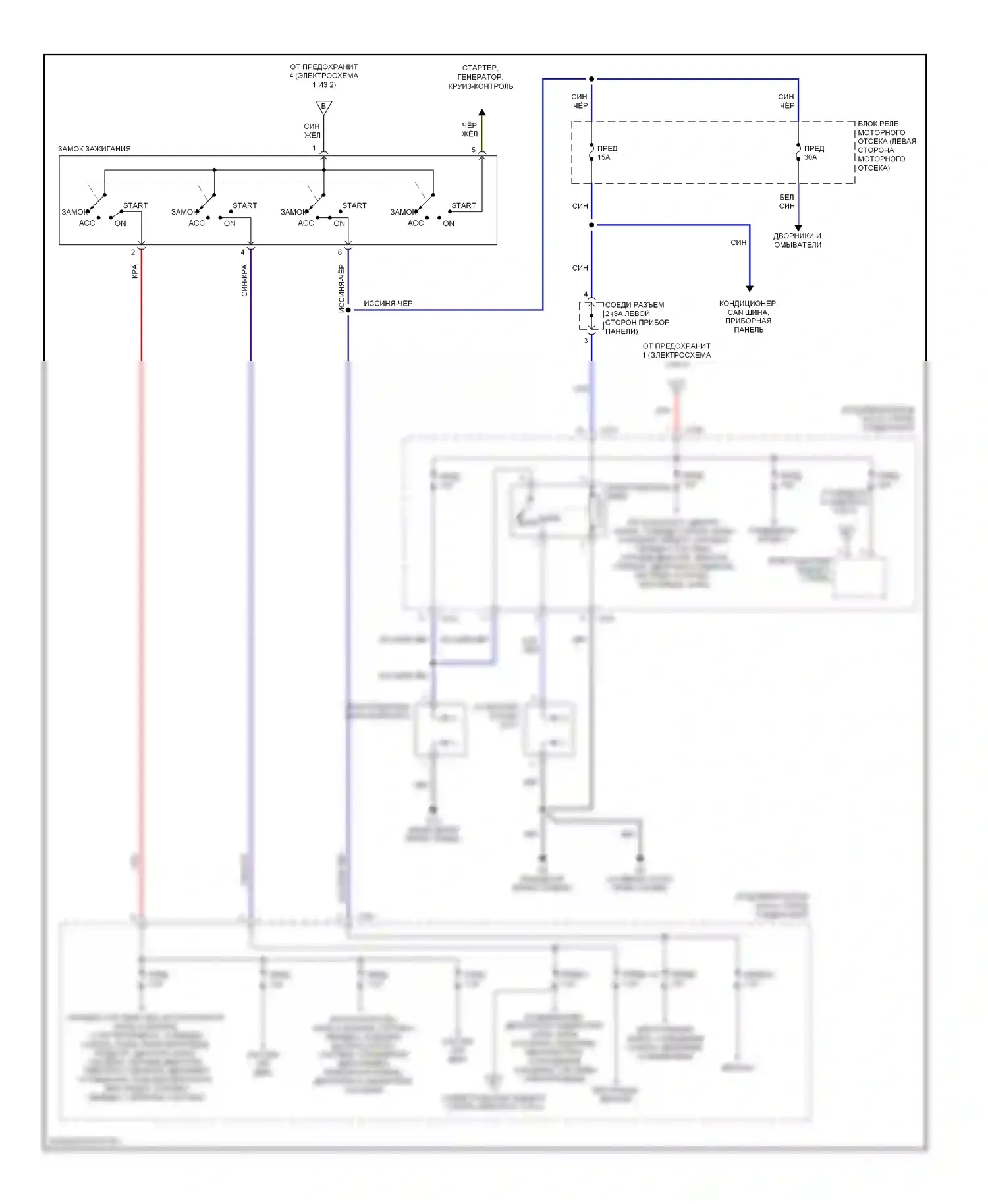 Eclipse Mitsubishi IV (2005-2008): Электросхема блока предохранителей реле (2 из 2) 