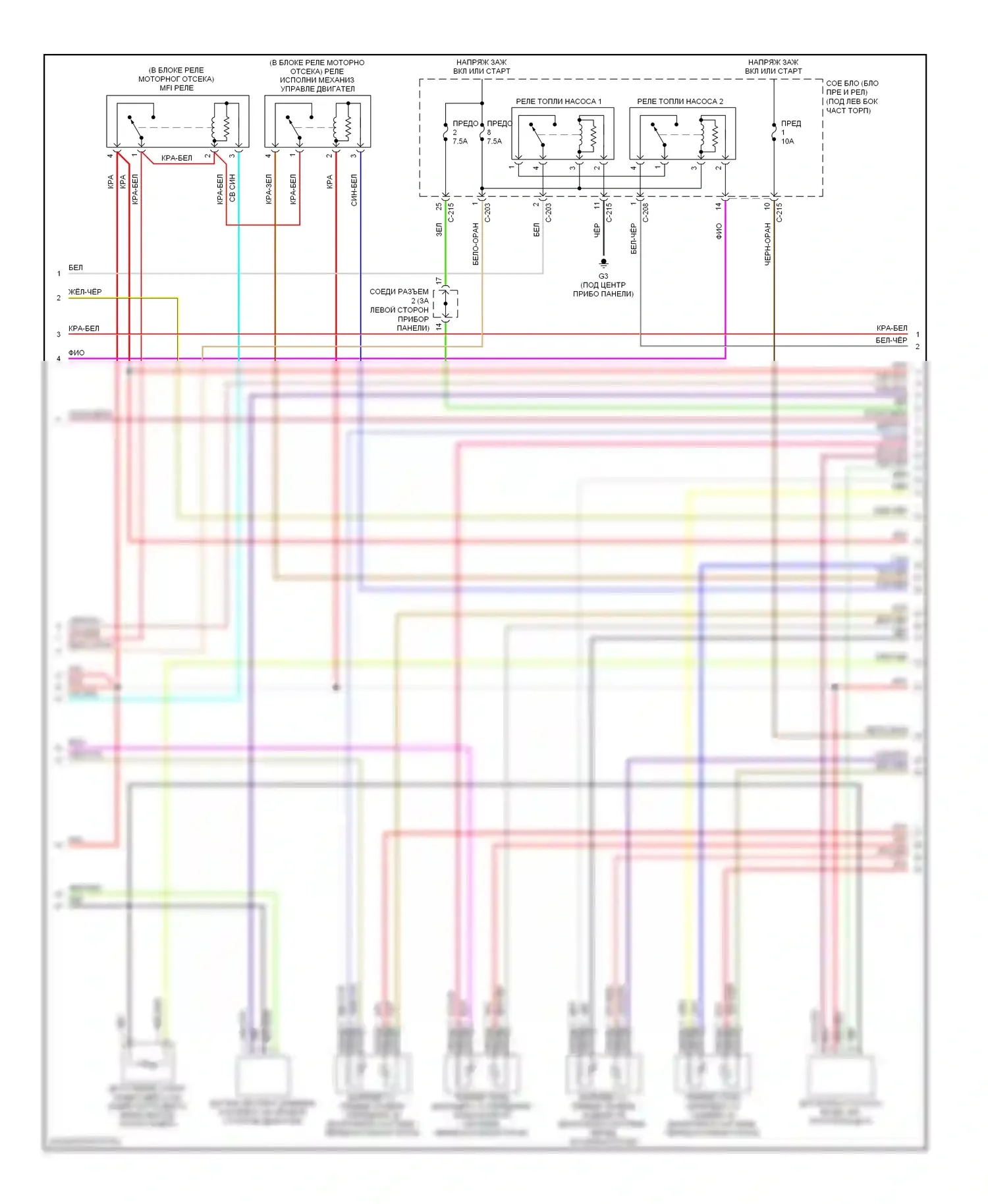 Eclipse Mitsubishi IV (2005-2008): Электросхема двигателя 2.4l, ручной коробки передач (2 из 4) 