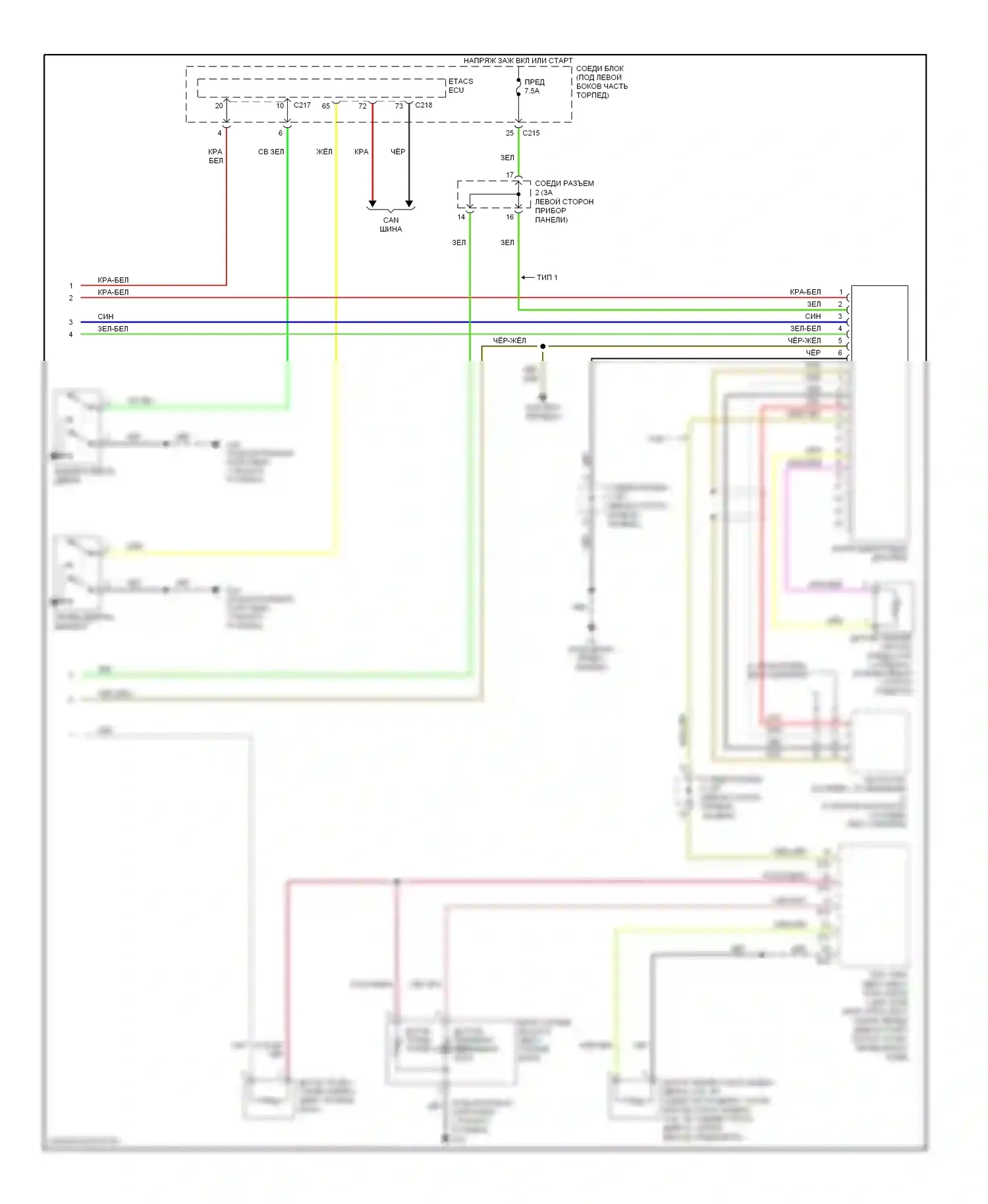 Eclipse Mitsubishi IV (2005-2008): Электросхема приборной панели (2 из 2) 