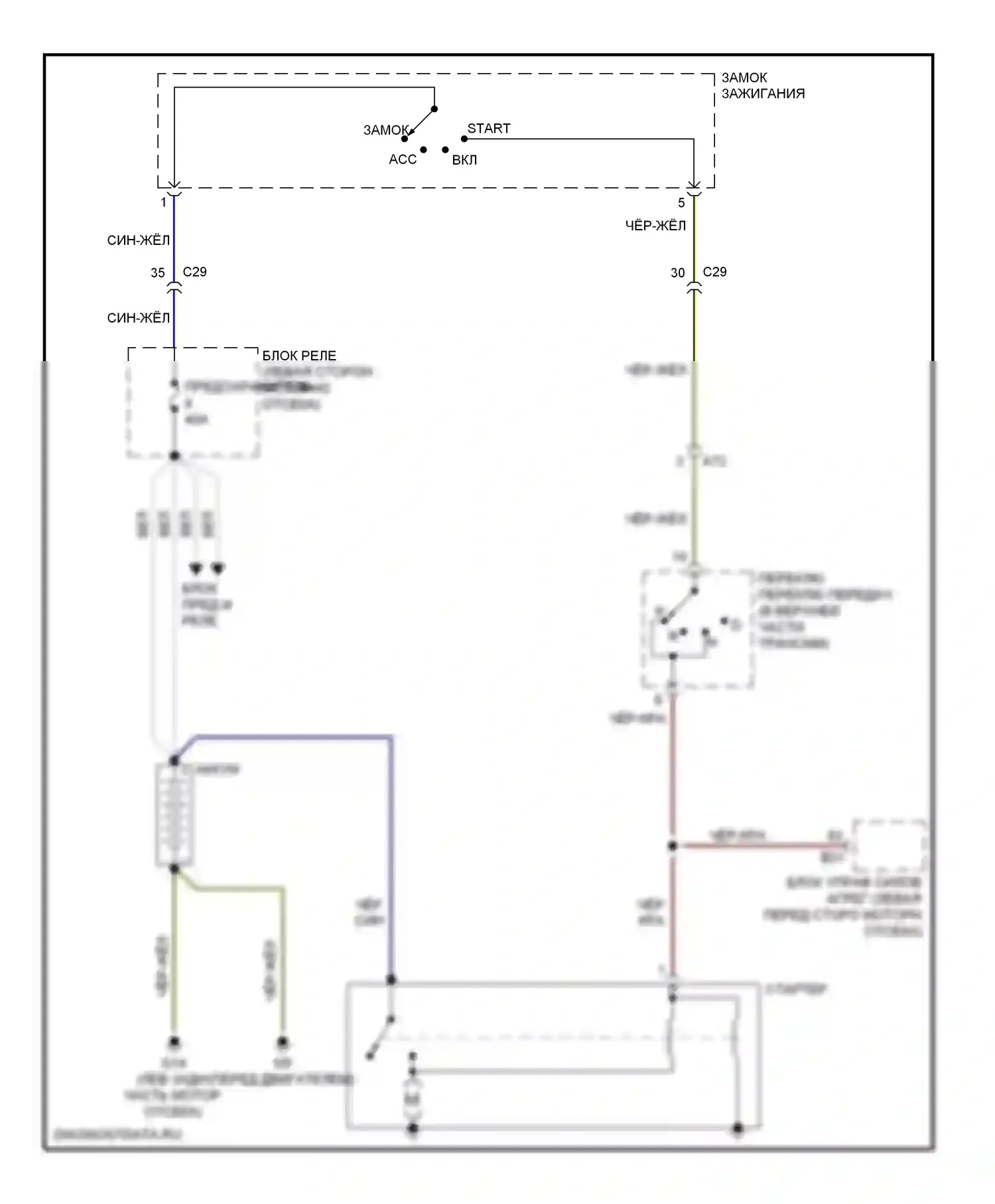 Galant Mitsubishi IX рестайлинг 2 (2008-2012): Электросхема стартера 