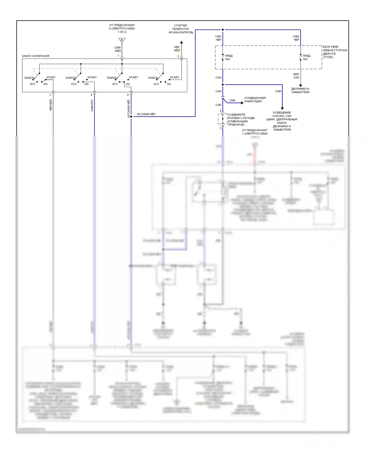 Galant Mitsubishi IX рестайлинг (2006-2009): Электросхема блока предохранителей реле (2 из 2) 