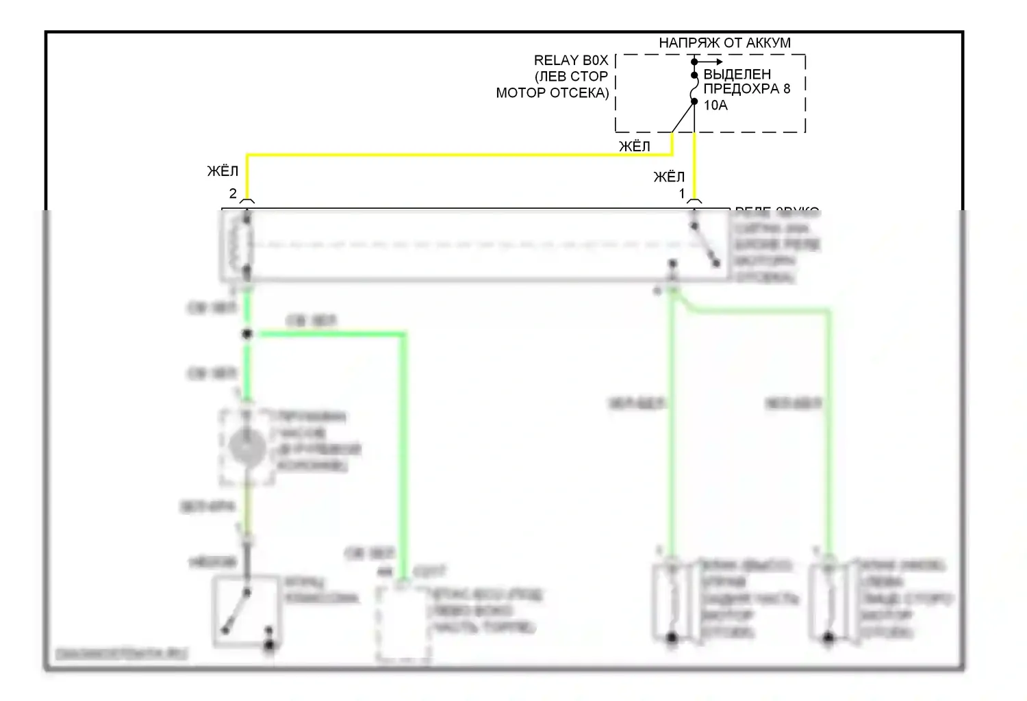 Galant Mitsubishi IX рестайлинг (2006-2009): Электросхема клаксона 