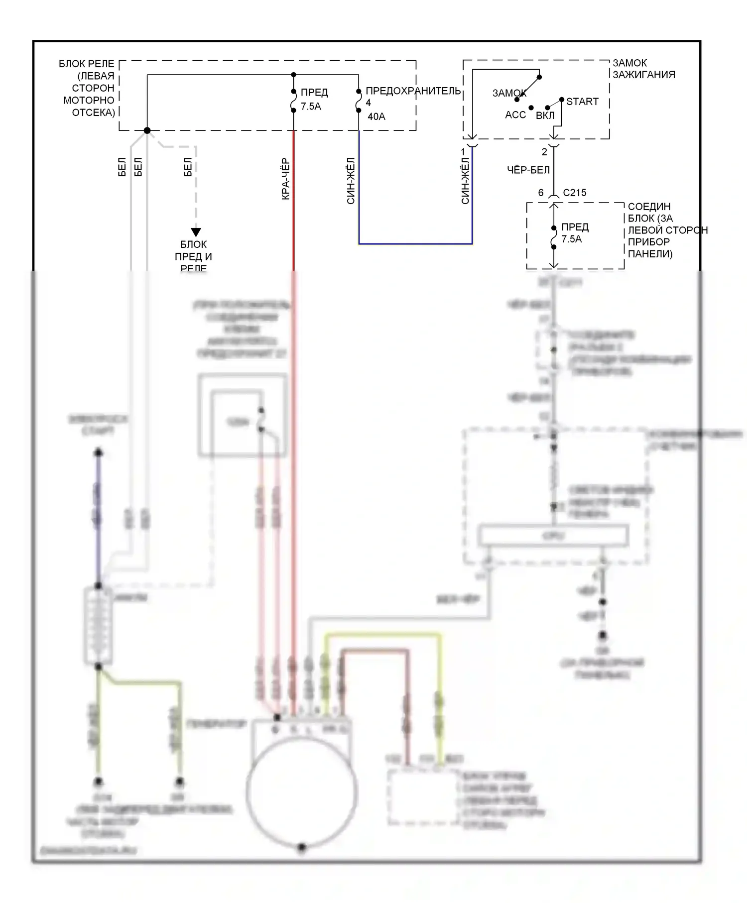 Galant Mitsubishi IX рестайлинг (2006-2009): Электросхема генератора 