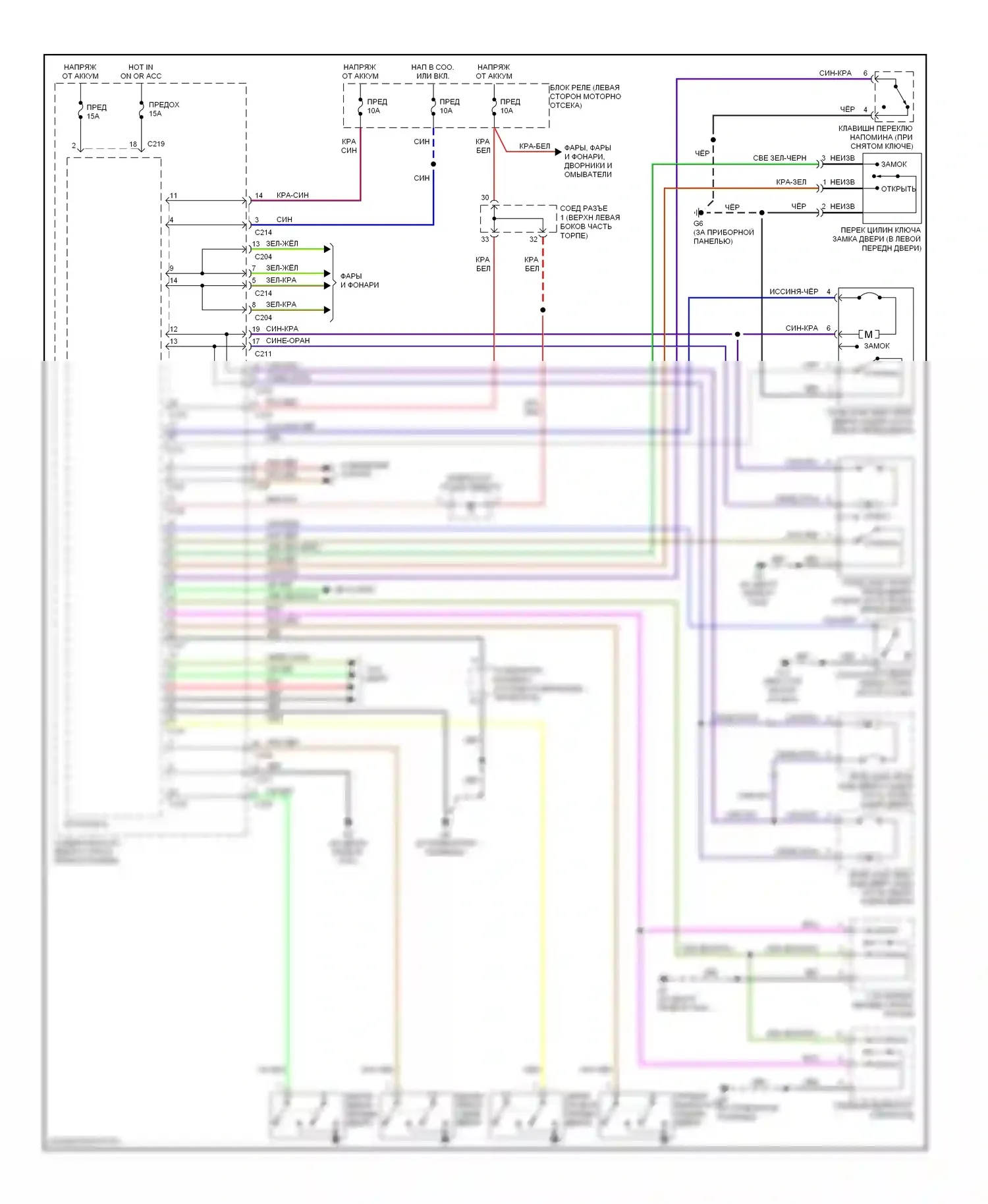 Galant Mitsubishi IX рестайлинг (2006-2009): Электросхема центрального замка 