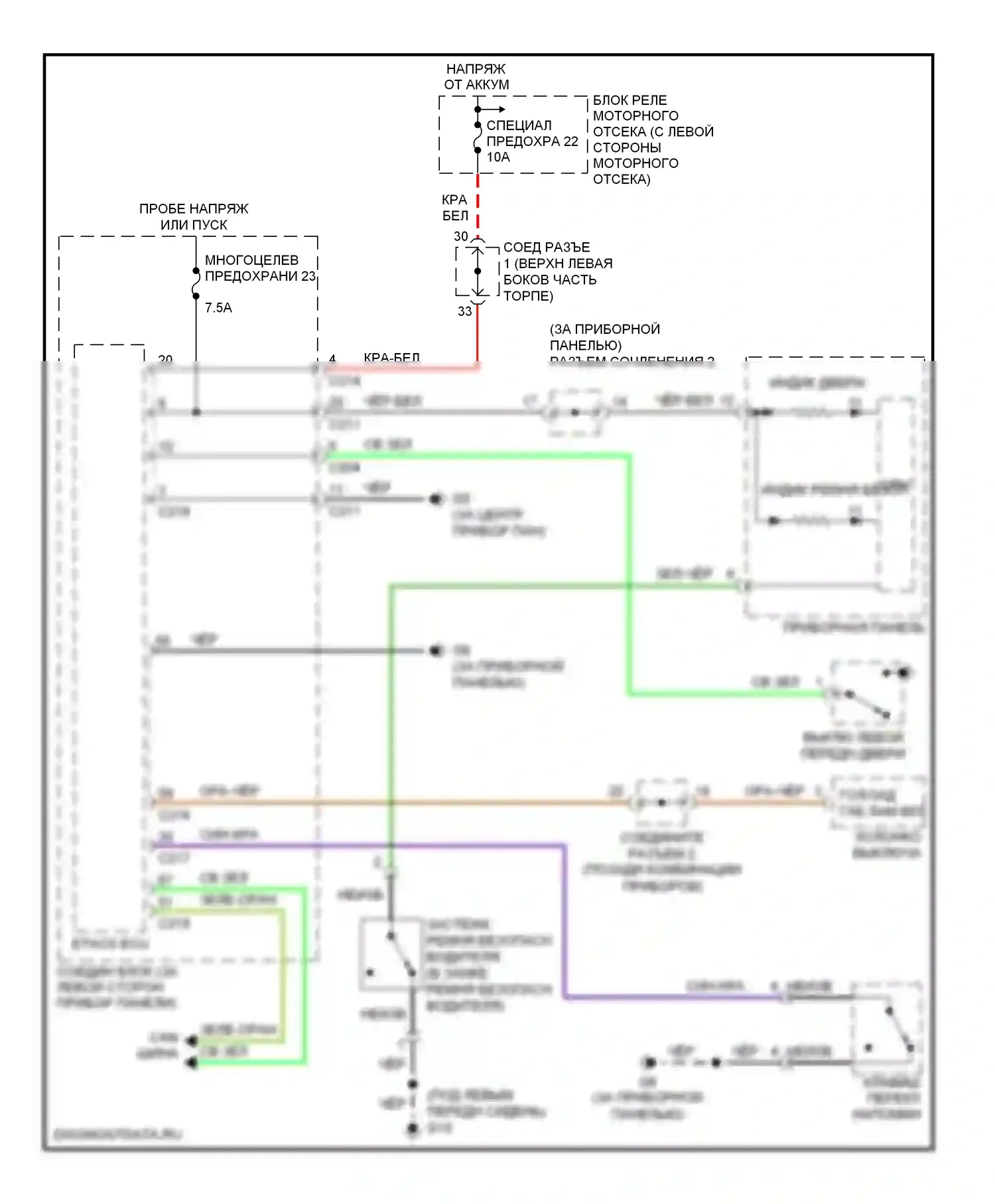 Galant Mitsubishi IX (2003-2006): Электросхема помощников водителя 