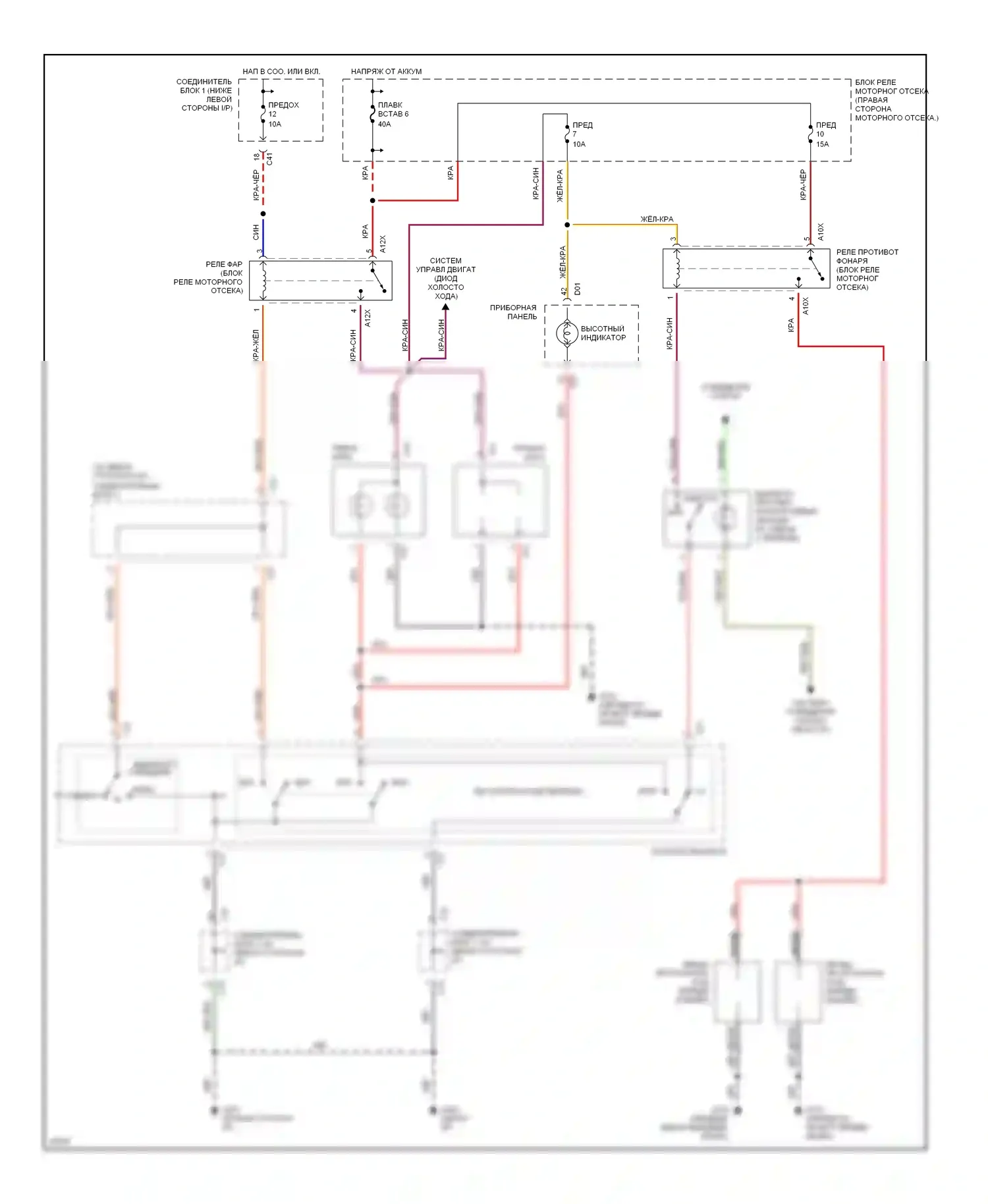 Galant Mitsubishi VII (1992-1997): Электросхема фар 