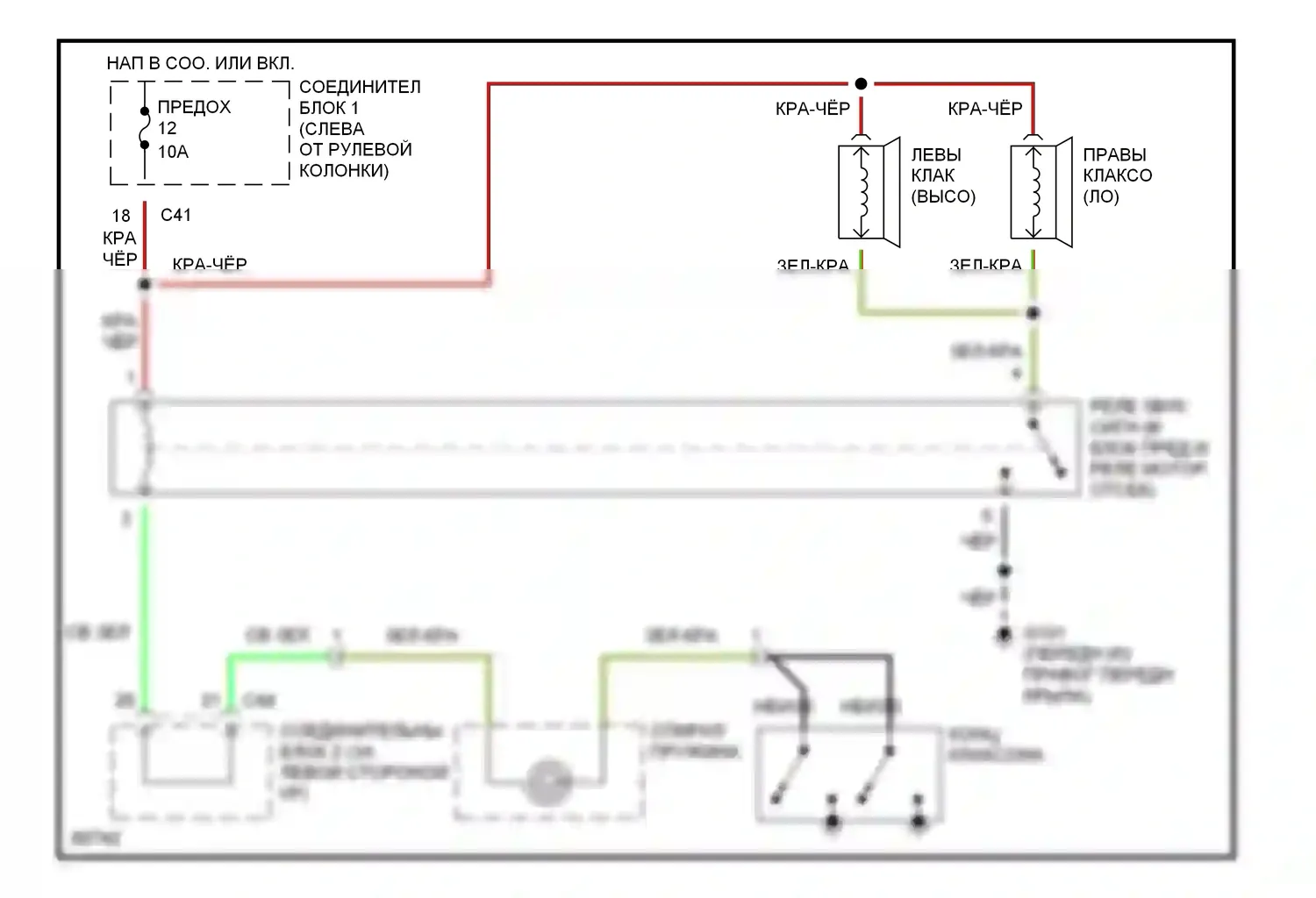 Galant Mitsubishi VII (1992-1997): Электросхема клаксона 