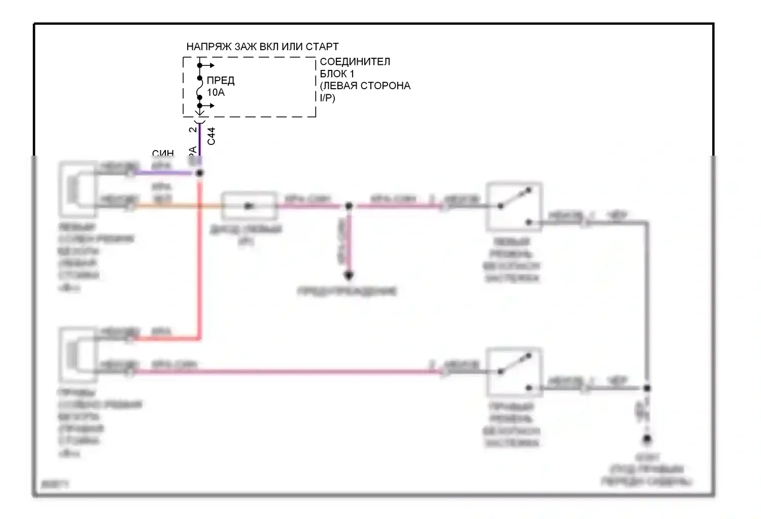 Galant Mitsubishi VII (1992-1997): Электросхема электрического редуктора натяжения 