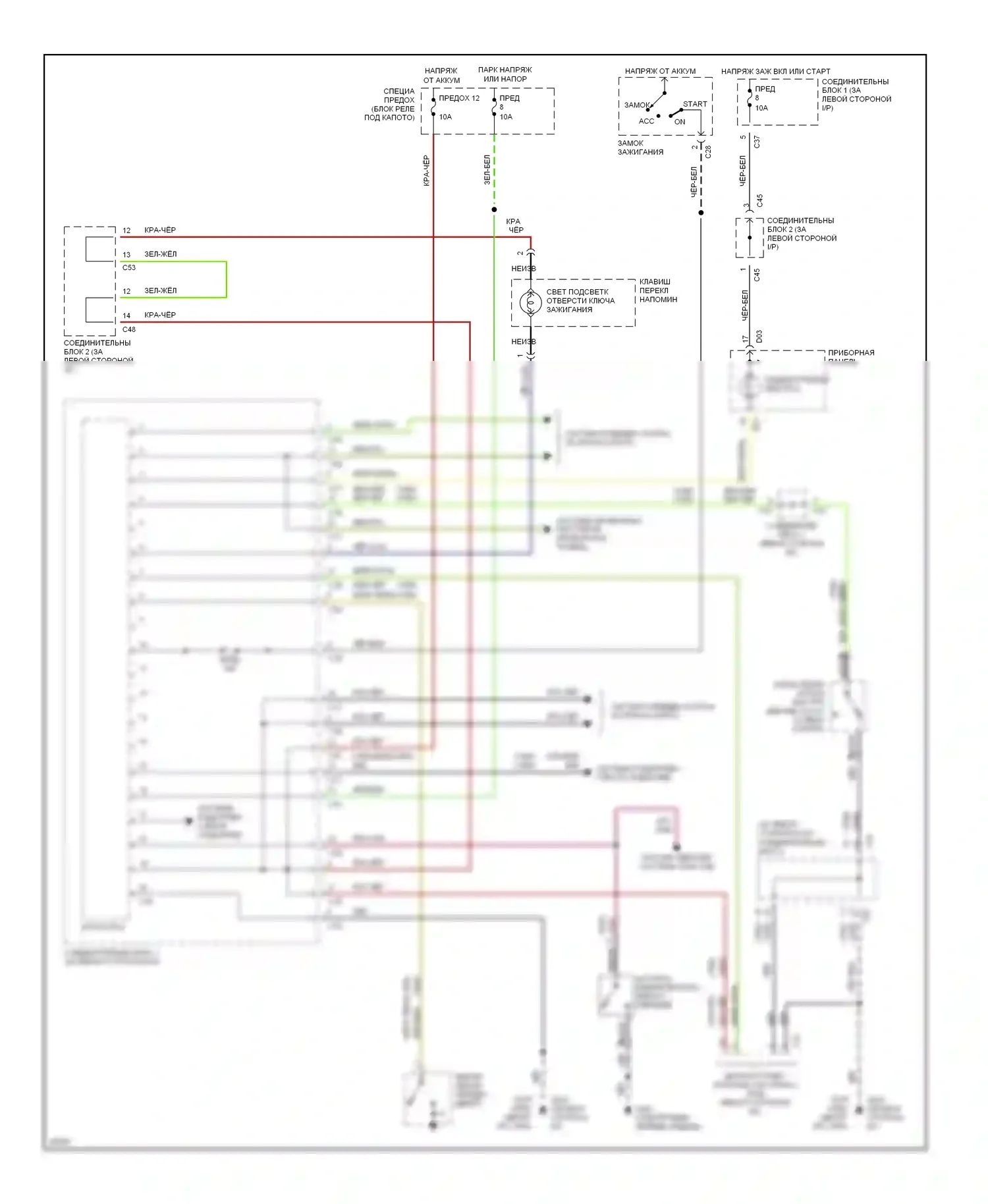 Galant Mitsubishi VII (1992-1997): Электросхемы системы оповещения, с etacs-ecu 
