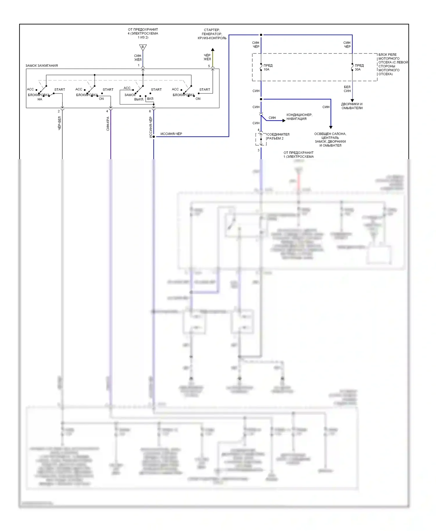 Galant Mitsubishi VIII рестайлинг (1998-2006): Электросхема блока предохранителей реле (2 из 2) 