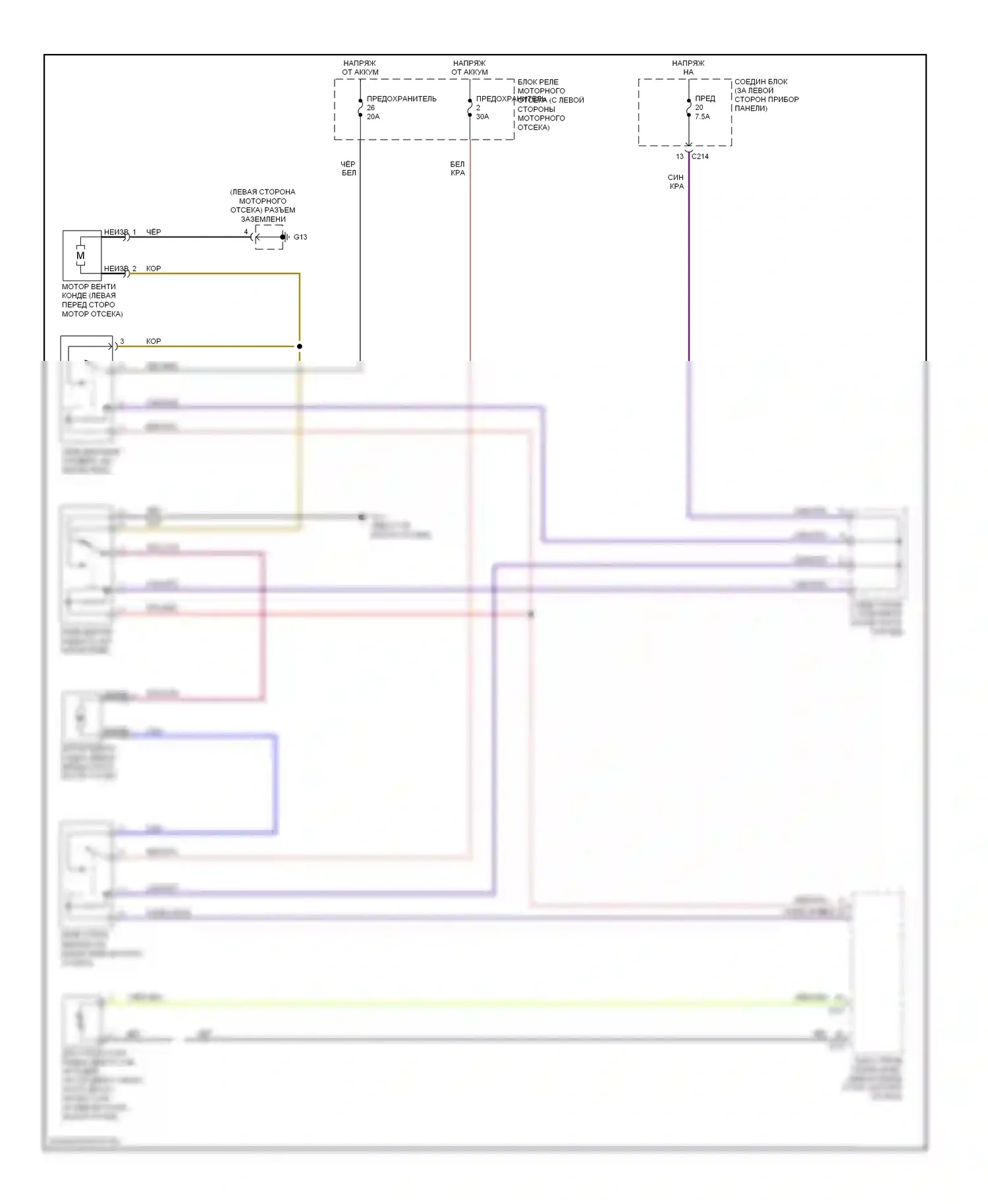 Galant Mitsubishi VIII рестайлинг (1998-2006): Электросхема вентилятора охлаждения 