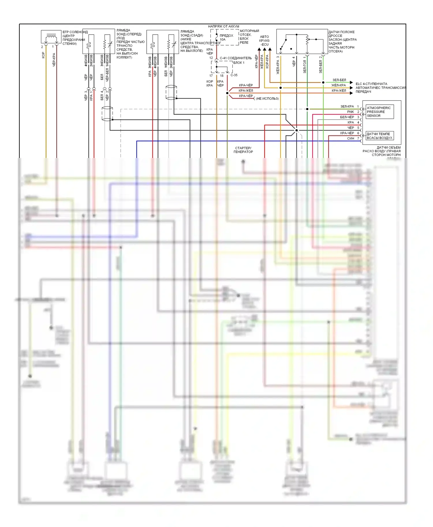 Galant Mitsubishi VIII (1996-1999): Электросхема двигателя 2.4ls, федеральный (2 из 2) 