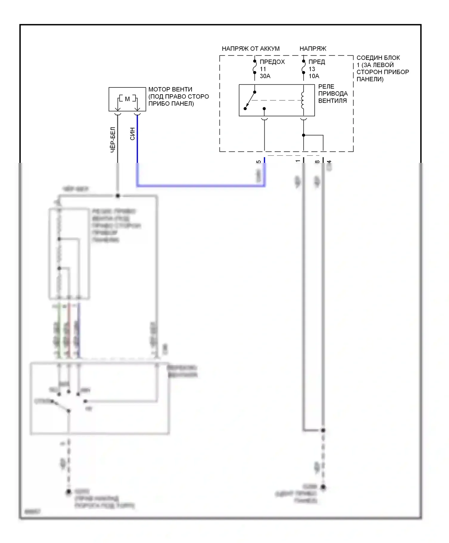 Galant Mitsubishi VIII (1996-1999): Электросхема нагревателя 