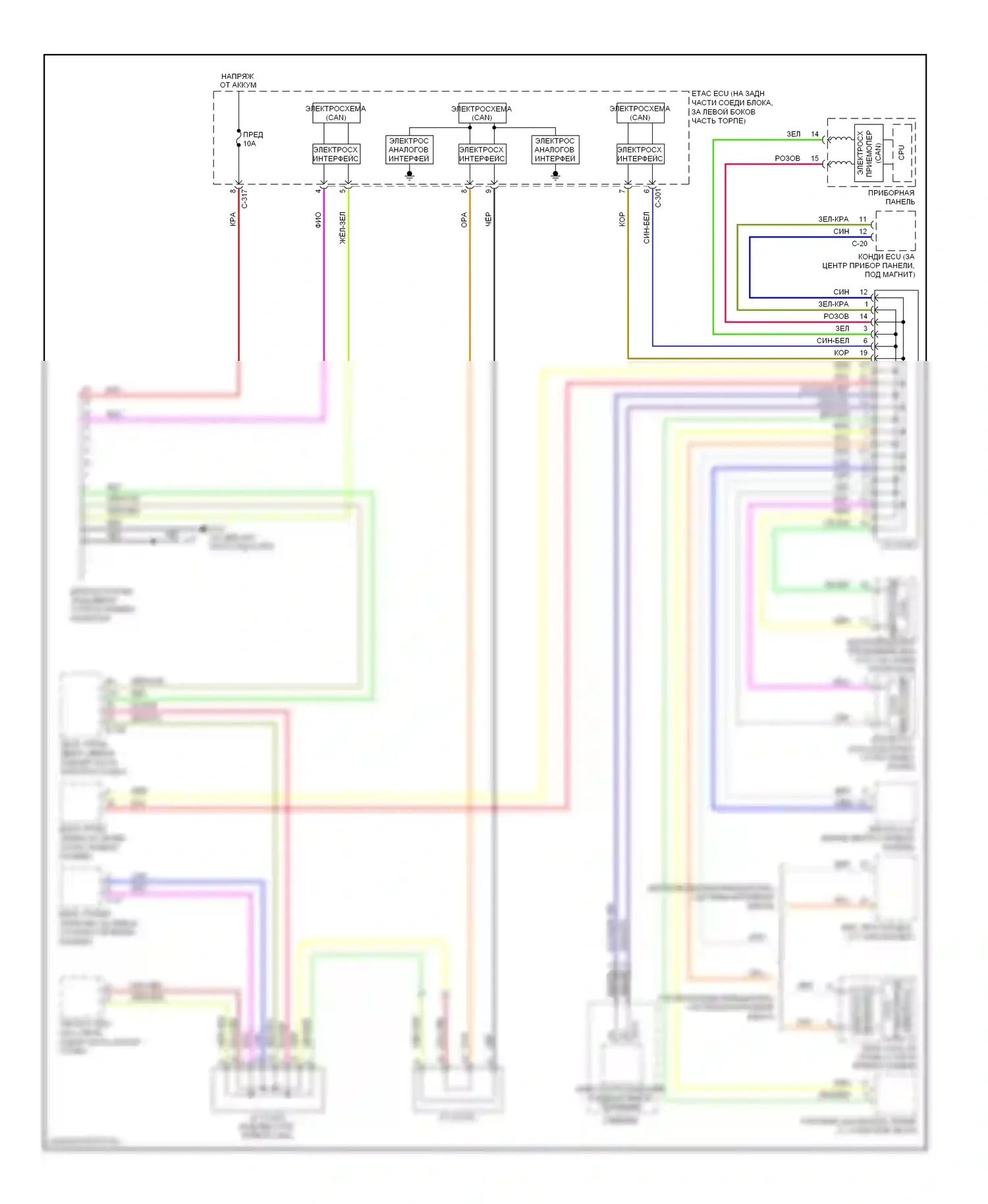 Lancer Mitsubishi IX рестайлинг (2005-2010): Can шина электросхема, за исключением эволюции 