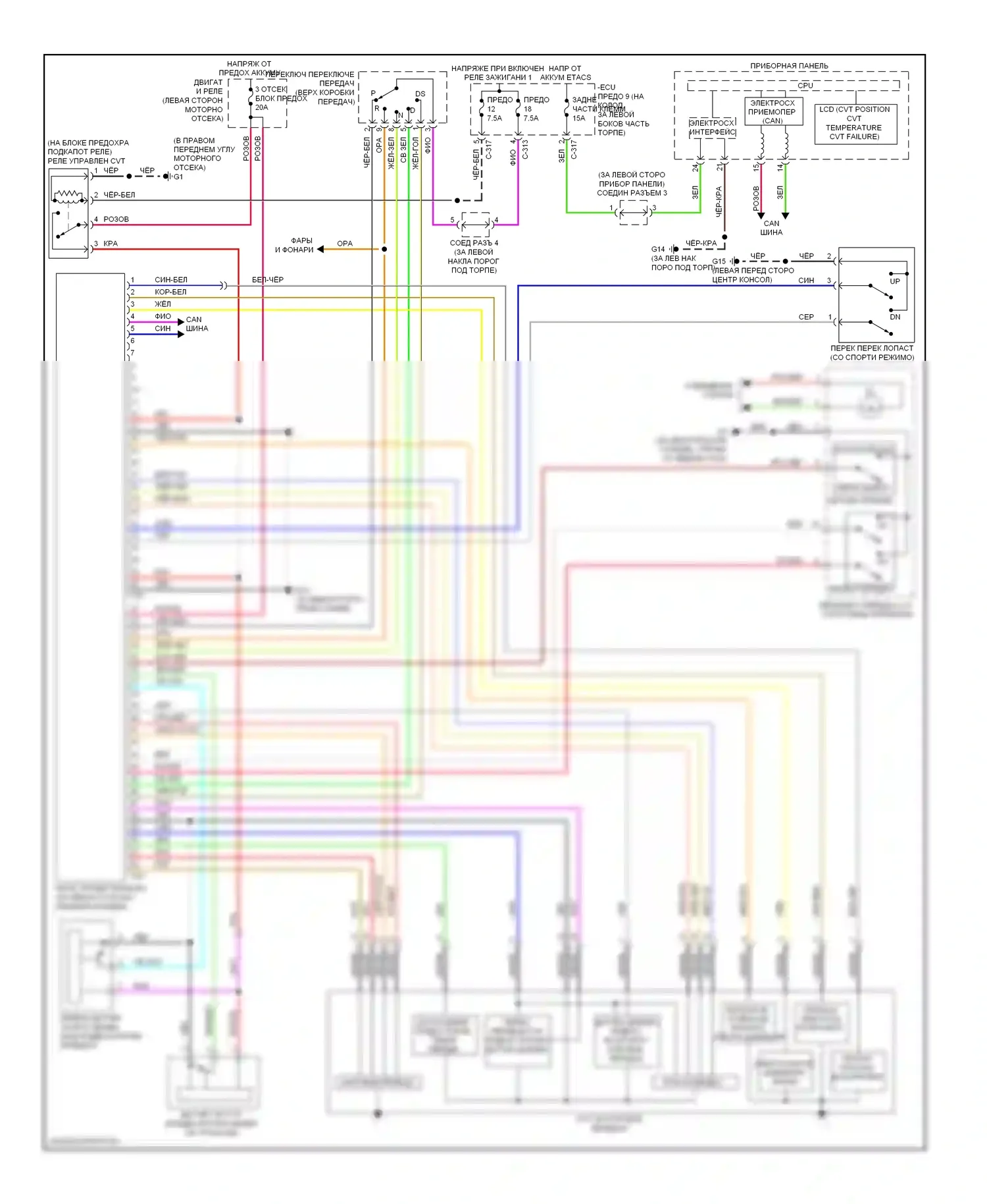 Lancer Mitsubishi IX рестайлинг (2005-2010): Электросхема коробки передач, кроме эволюции 