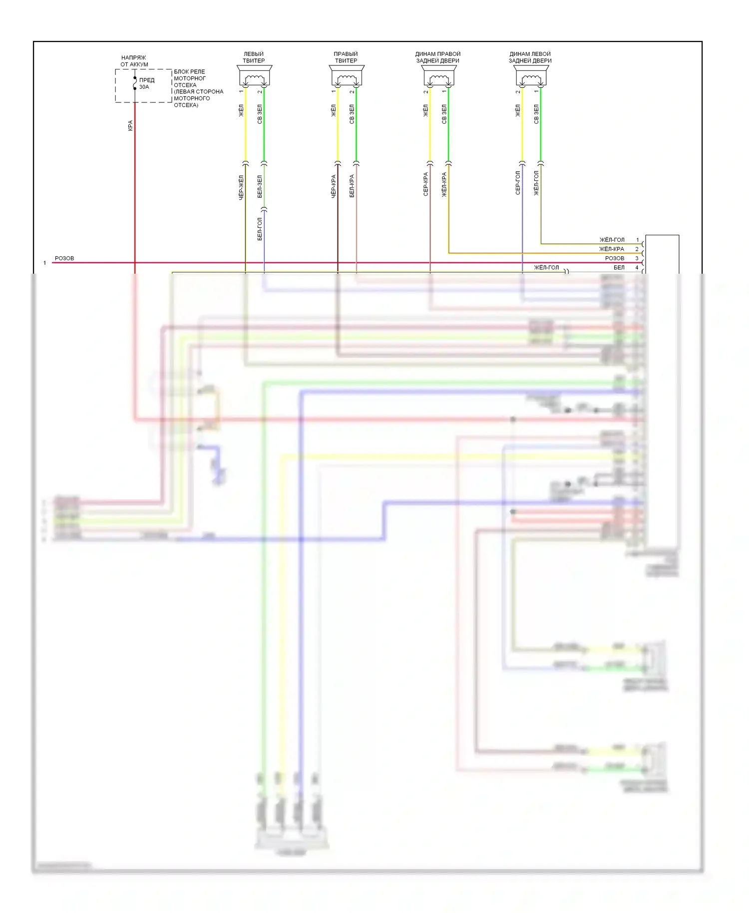 Lancer Mitsubishi IX рестайлинг (2005-2010): Электросхема магнитолы, эволюция с мультисвязной системой (3 из 3) 