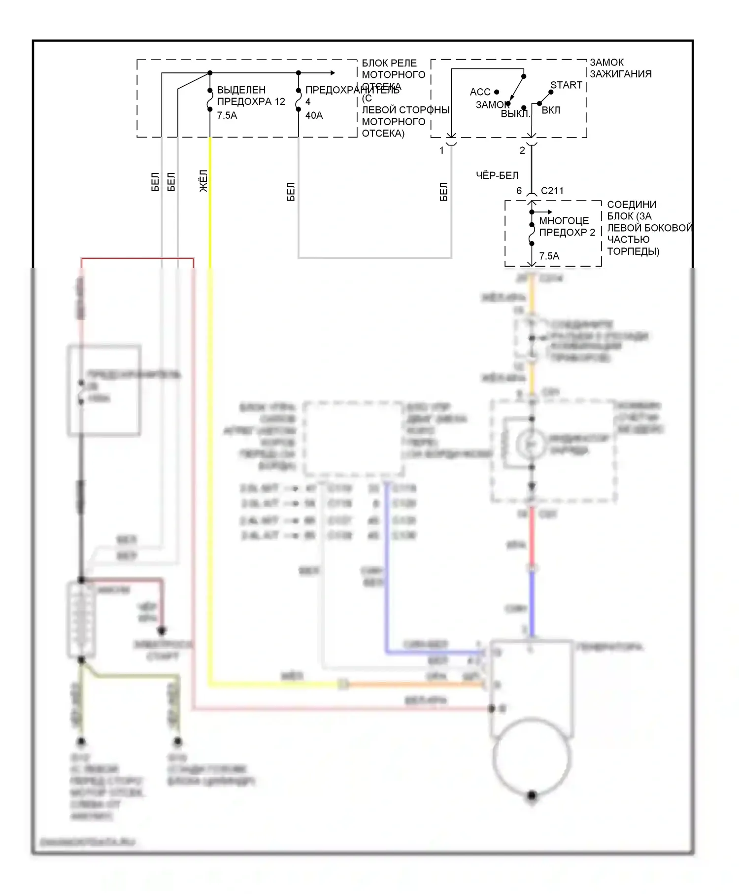 Lancer Mitsubishi IX (2000-2007): Электросхема генератора, кроме эволюции 