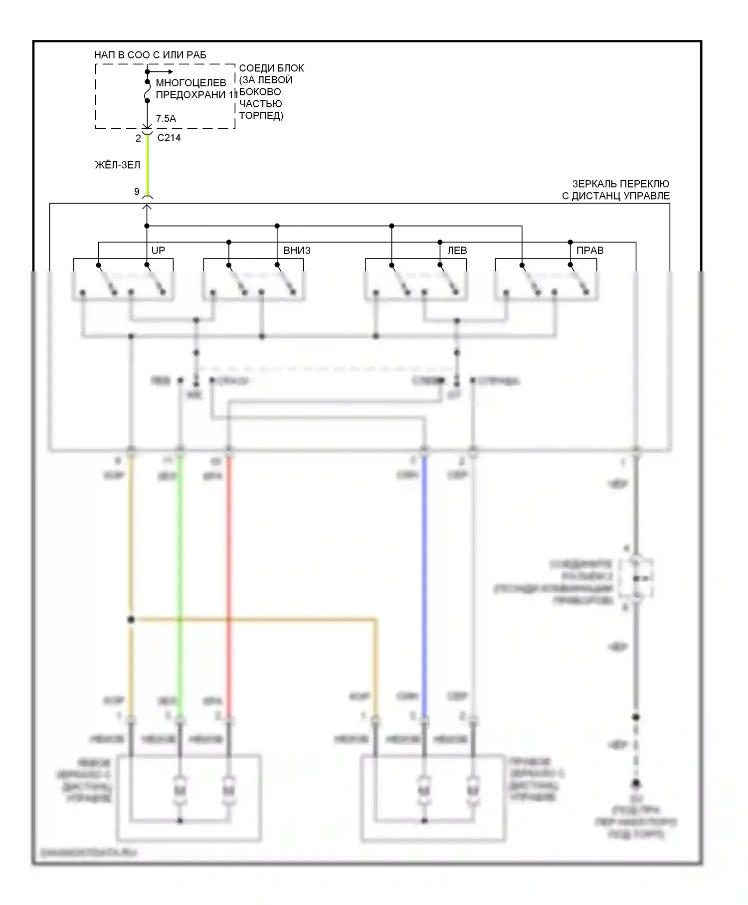 Lancer Mitsubishi IX (2000-2007): Управления зеркалами заднего вида электросхема, эволюция 