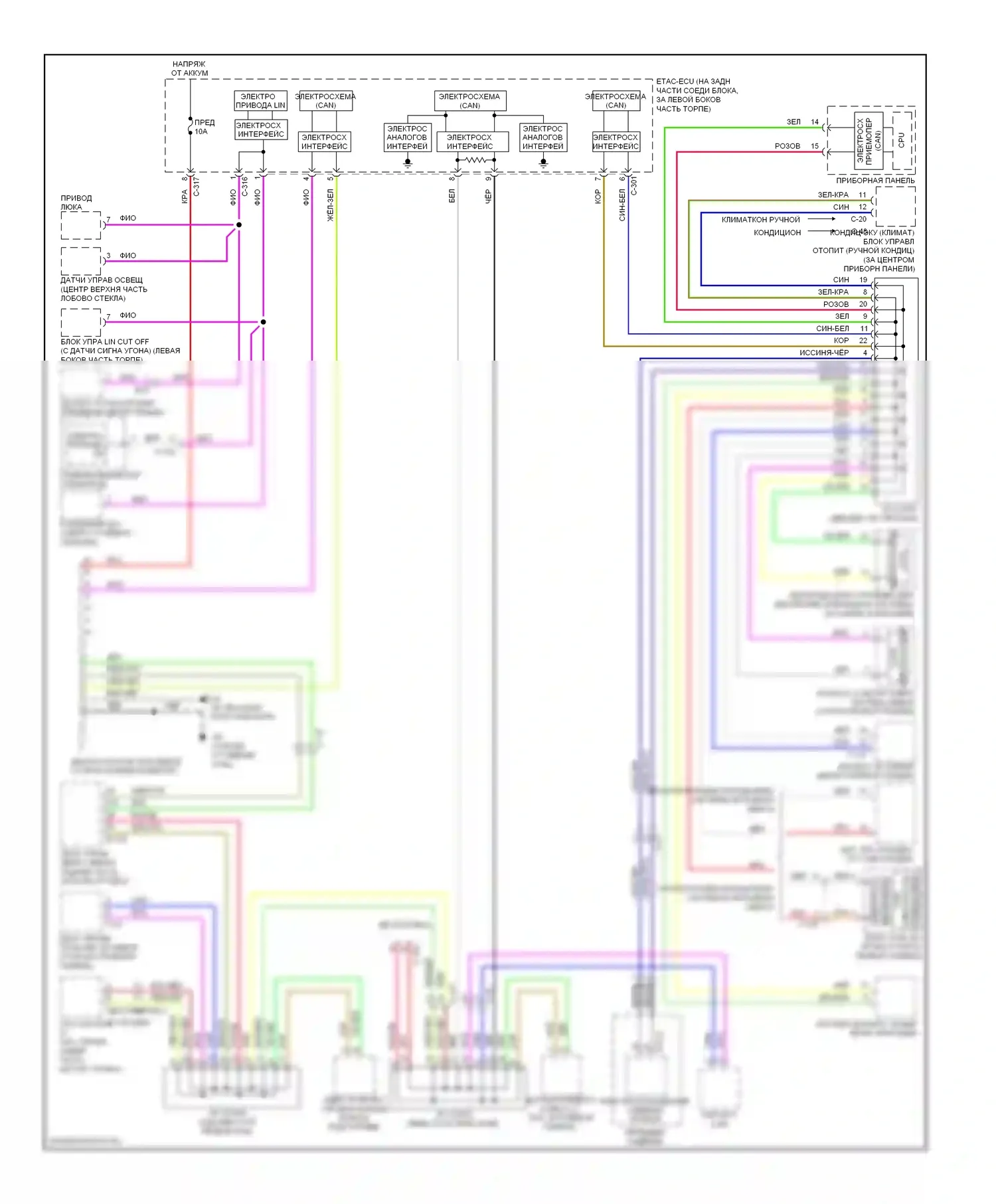 Lancer Mitsubishi X рестайлинг (2011-2015): 2.4l, can шина электросхема соединений 