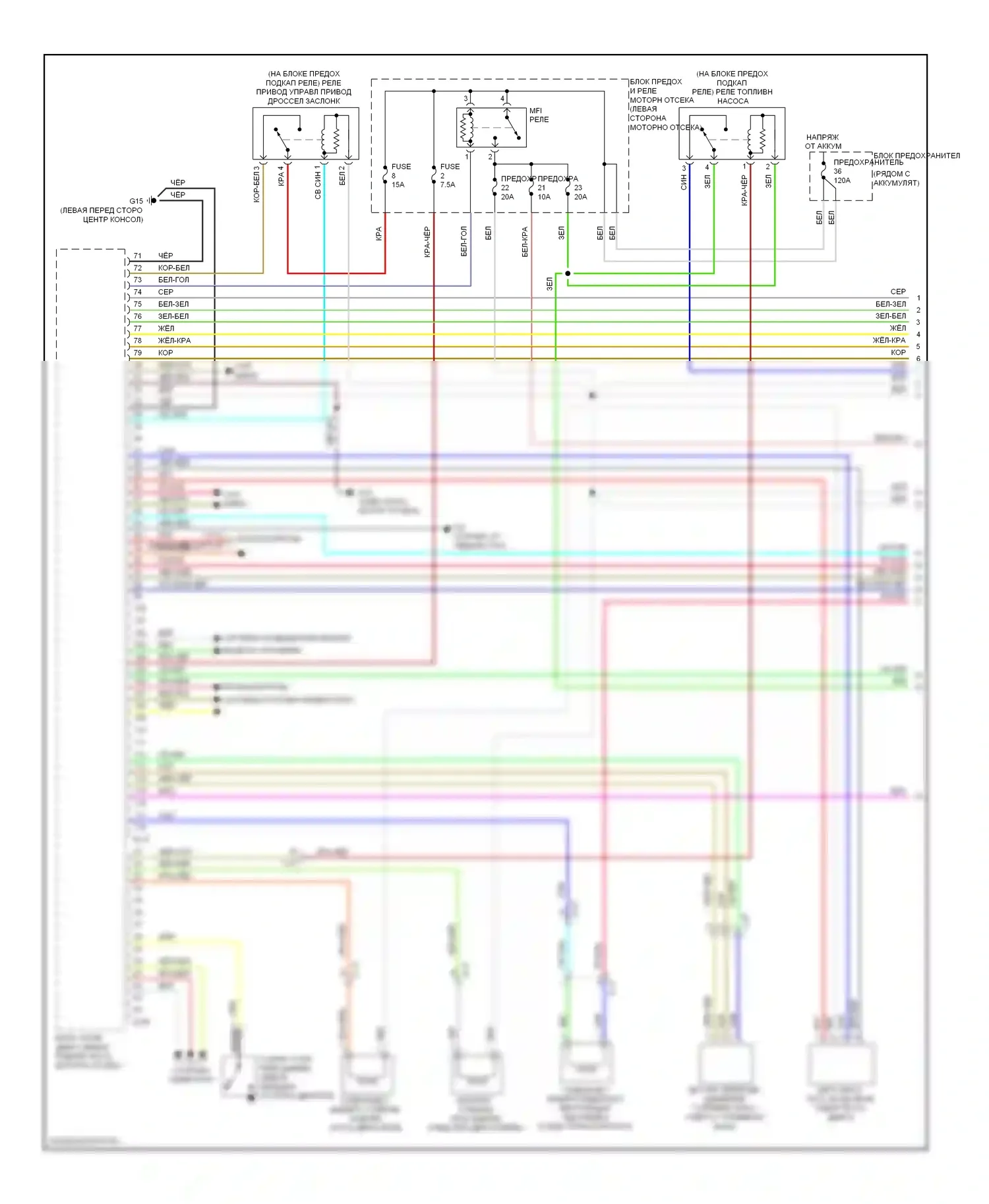Lancer Mitsubishi X рестайлинг (2011-2015): Электросхема двигателя 2.0л турбо, эволюция (1 из 4) 