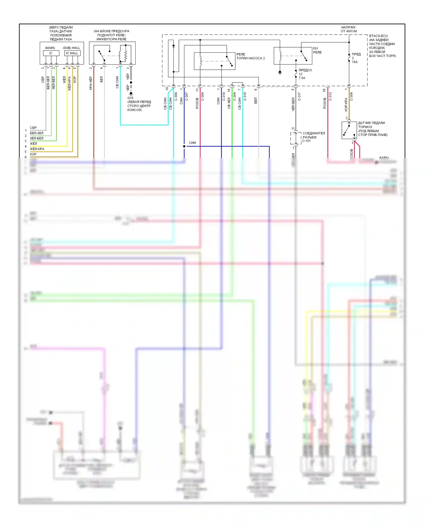 Lancer Mitsubishi X рестайлинг (2011-2015): Электросхема двигателя 2.0л турбо, эволюция (2 из 4) 