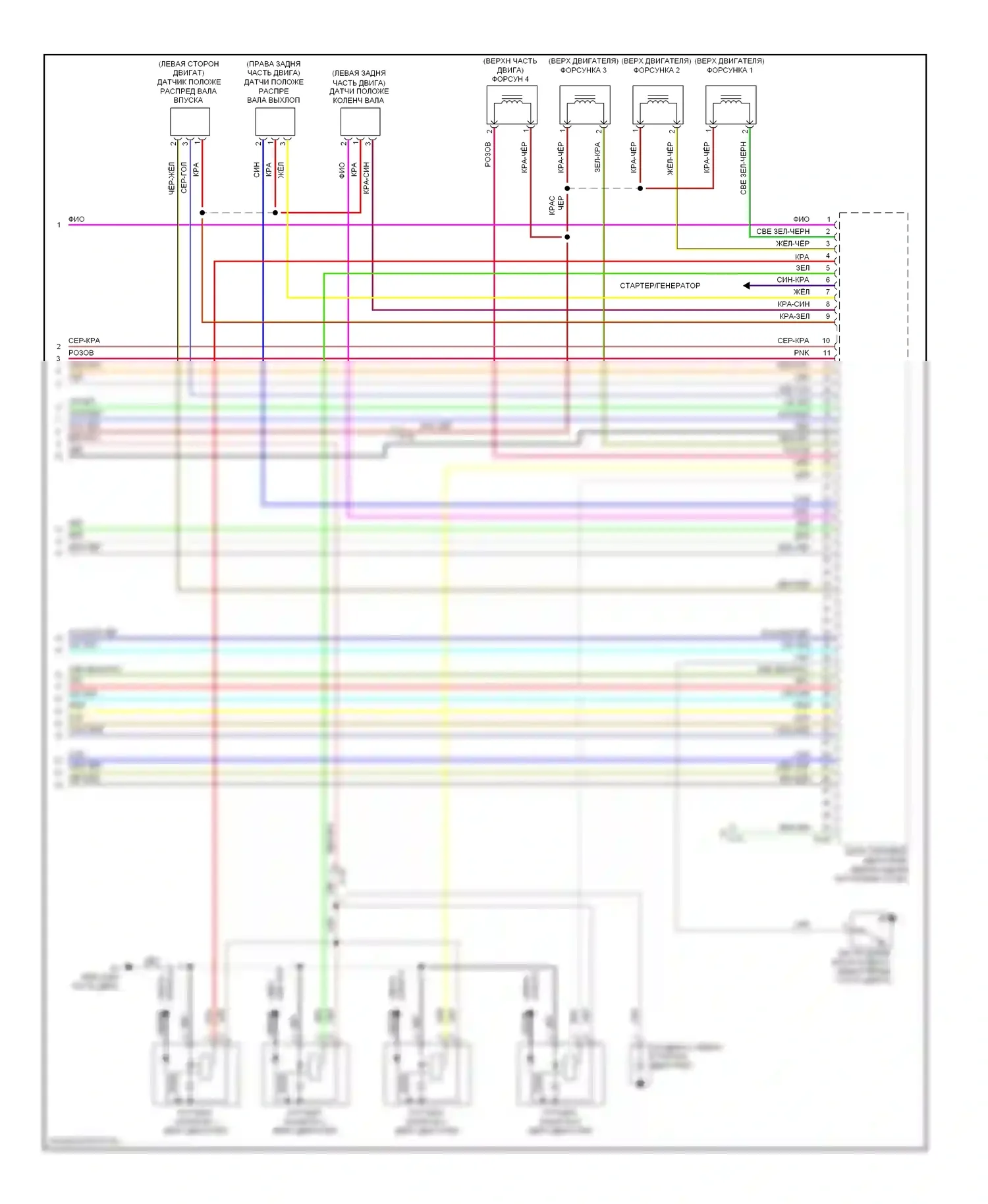 Lancer Mitsubishi X рестайлинг (2011-2015): Электросхема двигателя 2.0л турбо, эволюция (4 из 4) 