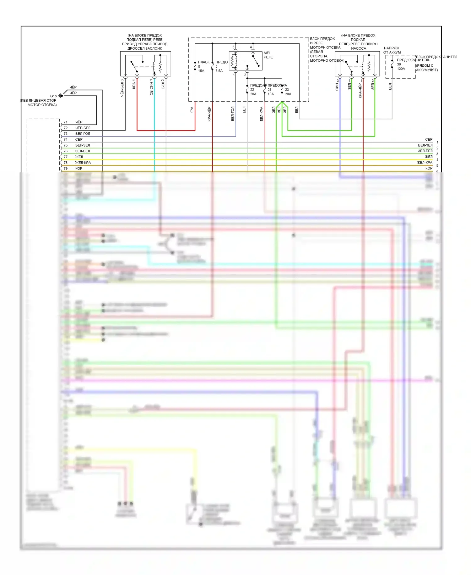 Lancer Mitsubishi X рестайлинг (2011-2015): Электросхема двигателя 2.0л турбо, кроме эволюции (1 из 4) 