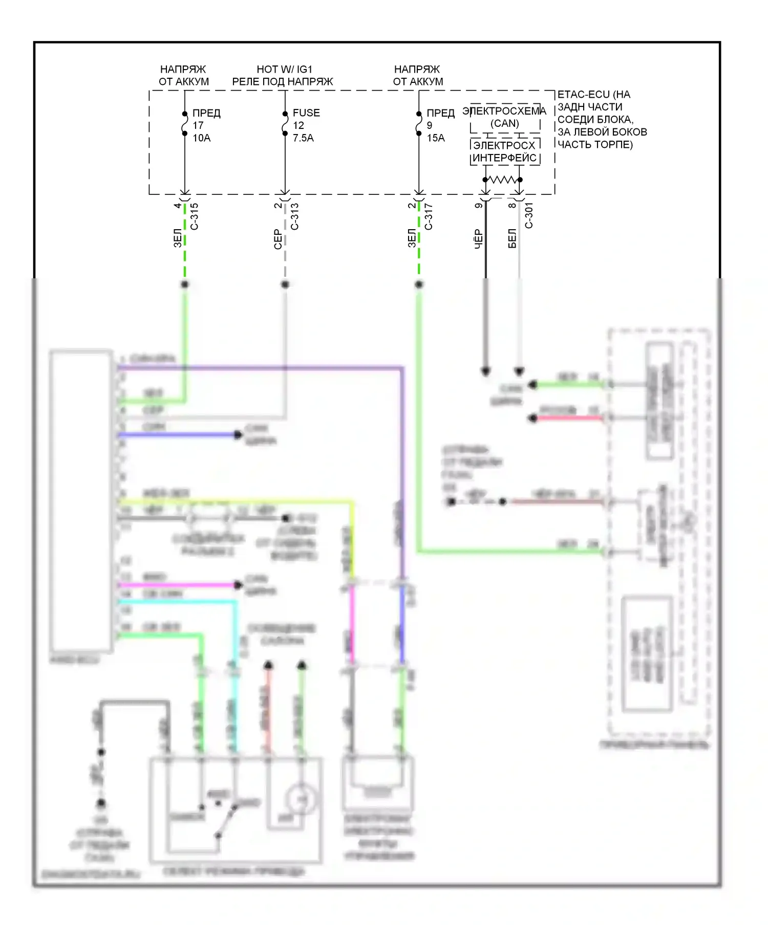 Lancer Mitsubishi X рестайлинг (2011-2015): Электросхема awd 