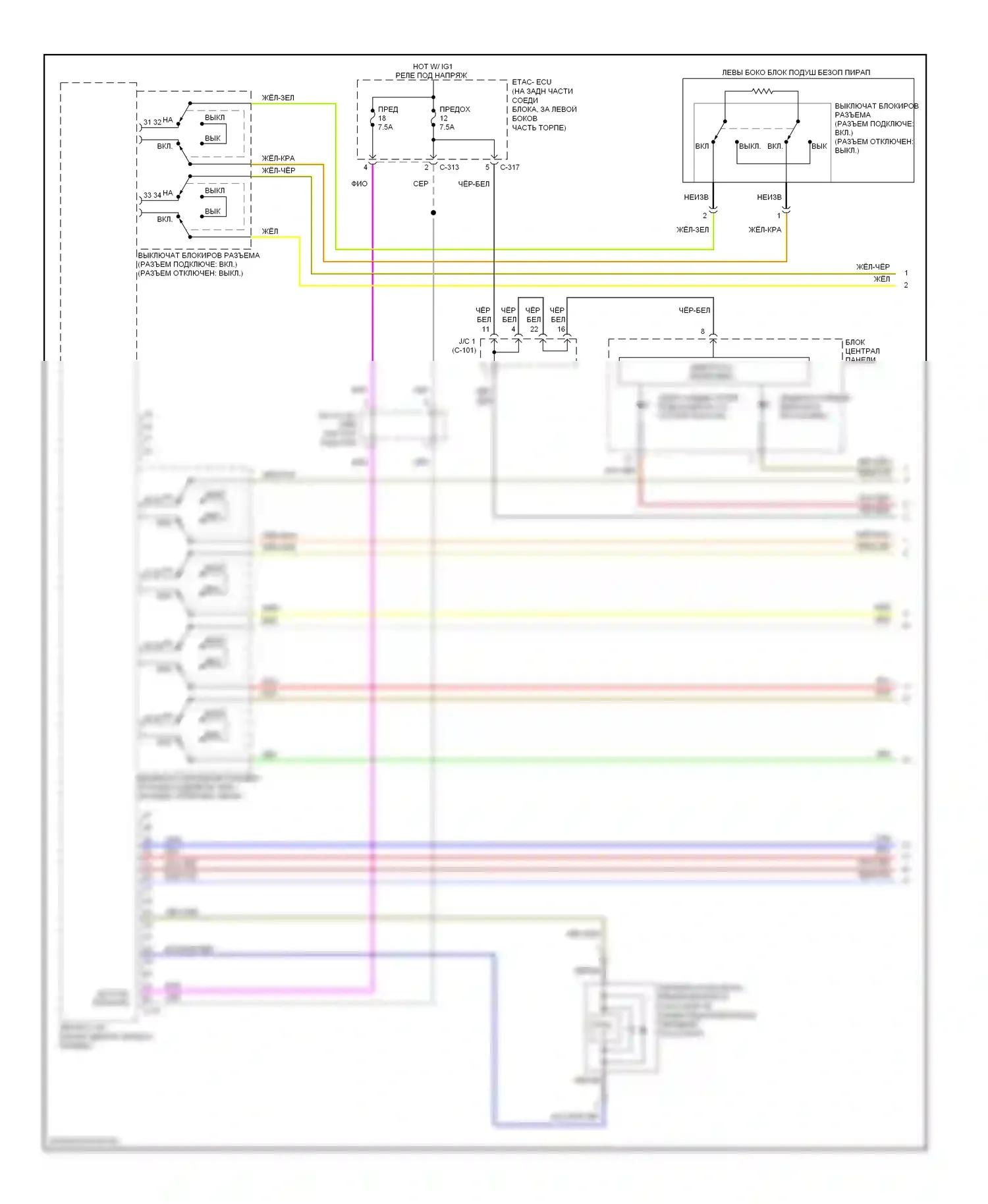 Lancer Mitsubishi X рестайлинг (2011-2015): Электросхема подушек безопасности, эволюция (1 из 4) 