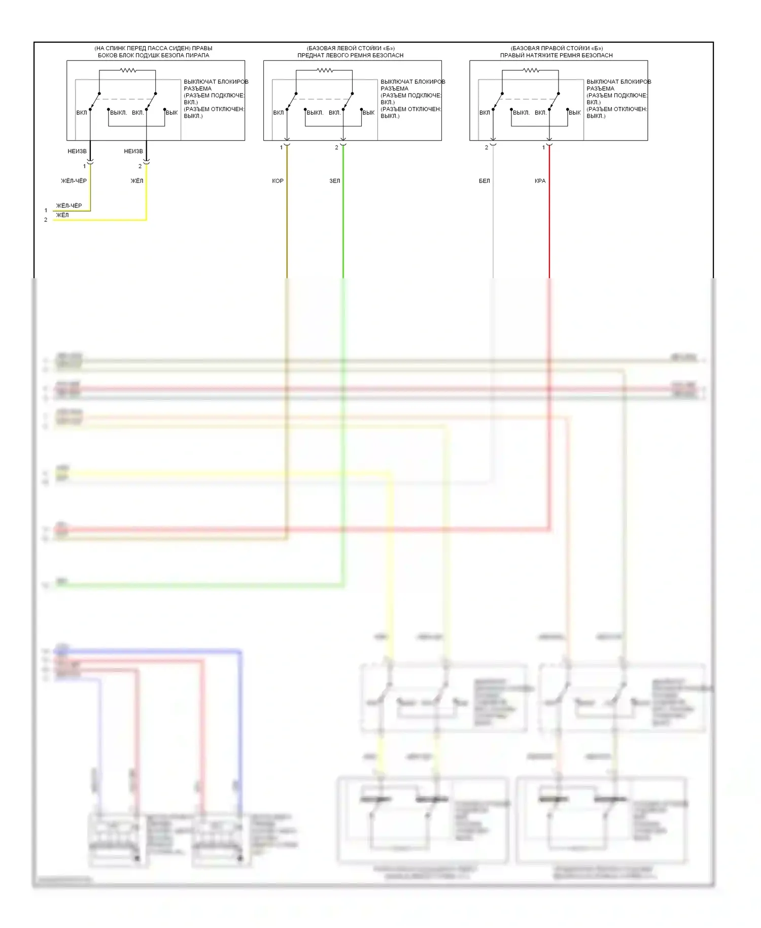 Lancer Mitsubishi X рестайлинг (2011-2015): Электросхема подушек безопасности, эволюция (2 из 4) 