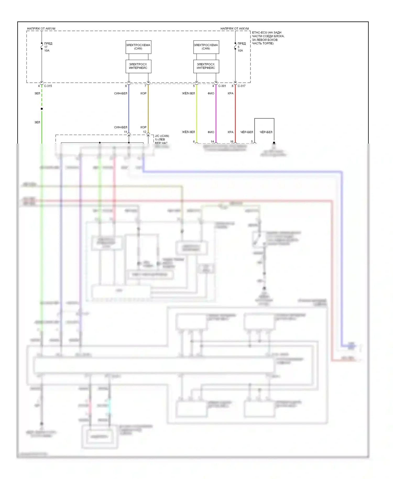 Lancer Mitsubishi X рестайлинг (2011-2015): Электросхема подушек безопасности, эволюция (3 из 4) 