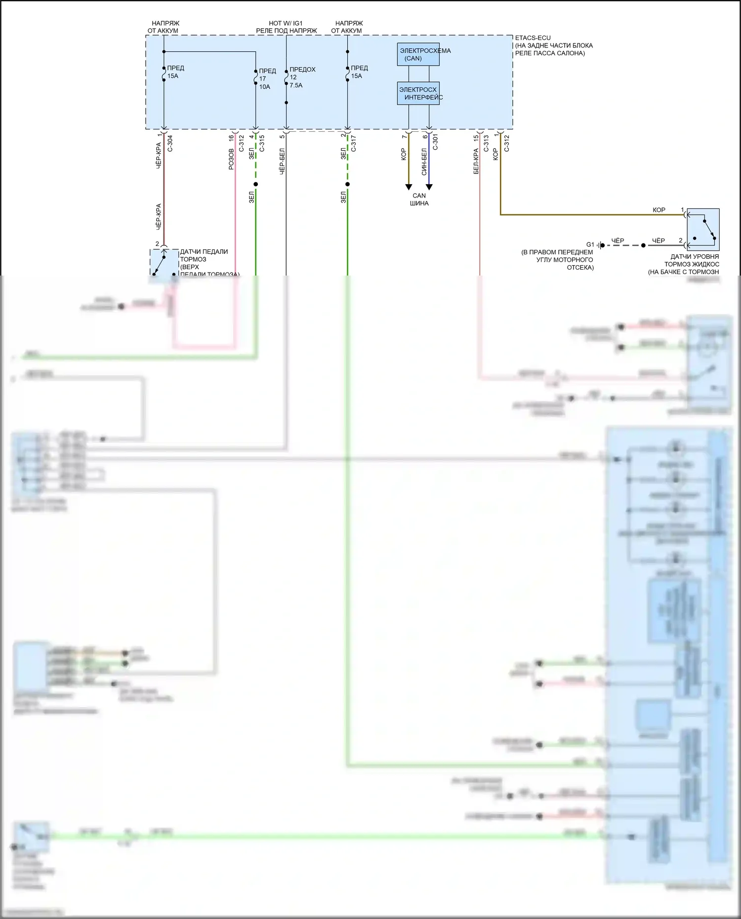Lancer Mitsubishi X рестайлинг 2 (2015-2017): Антиблокировочная система abs электросхема с активным блоком управления (2 из 2) 